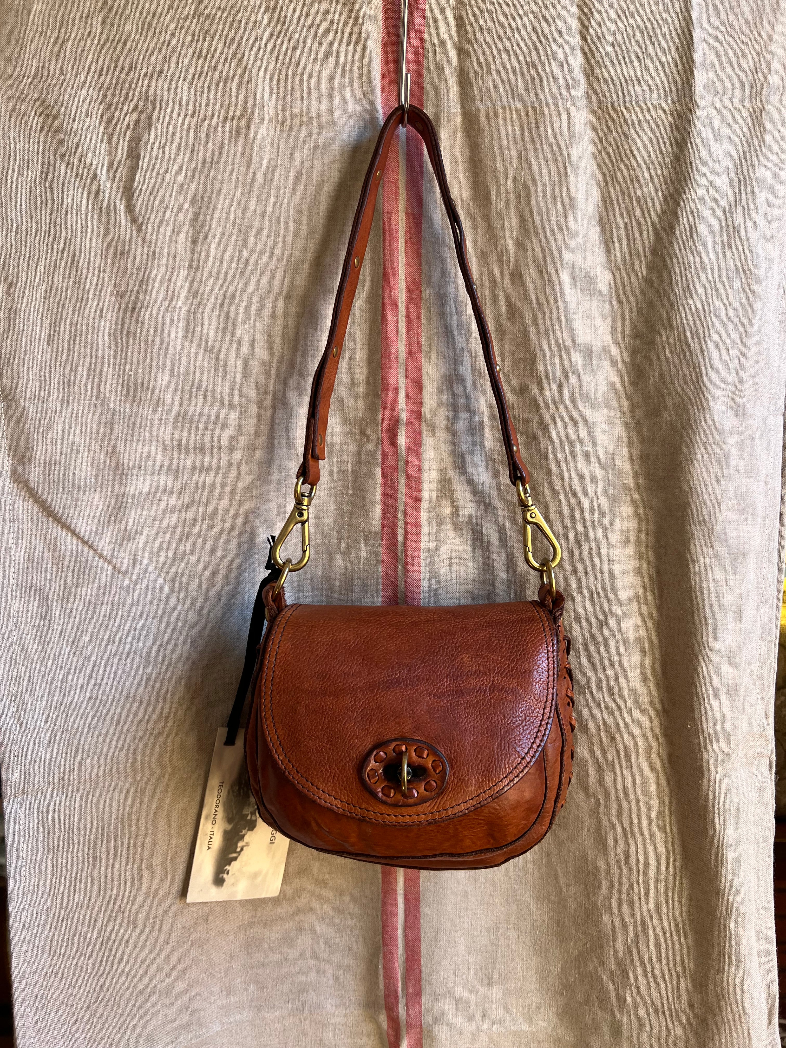 Dalia bag with threading - cognac