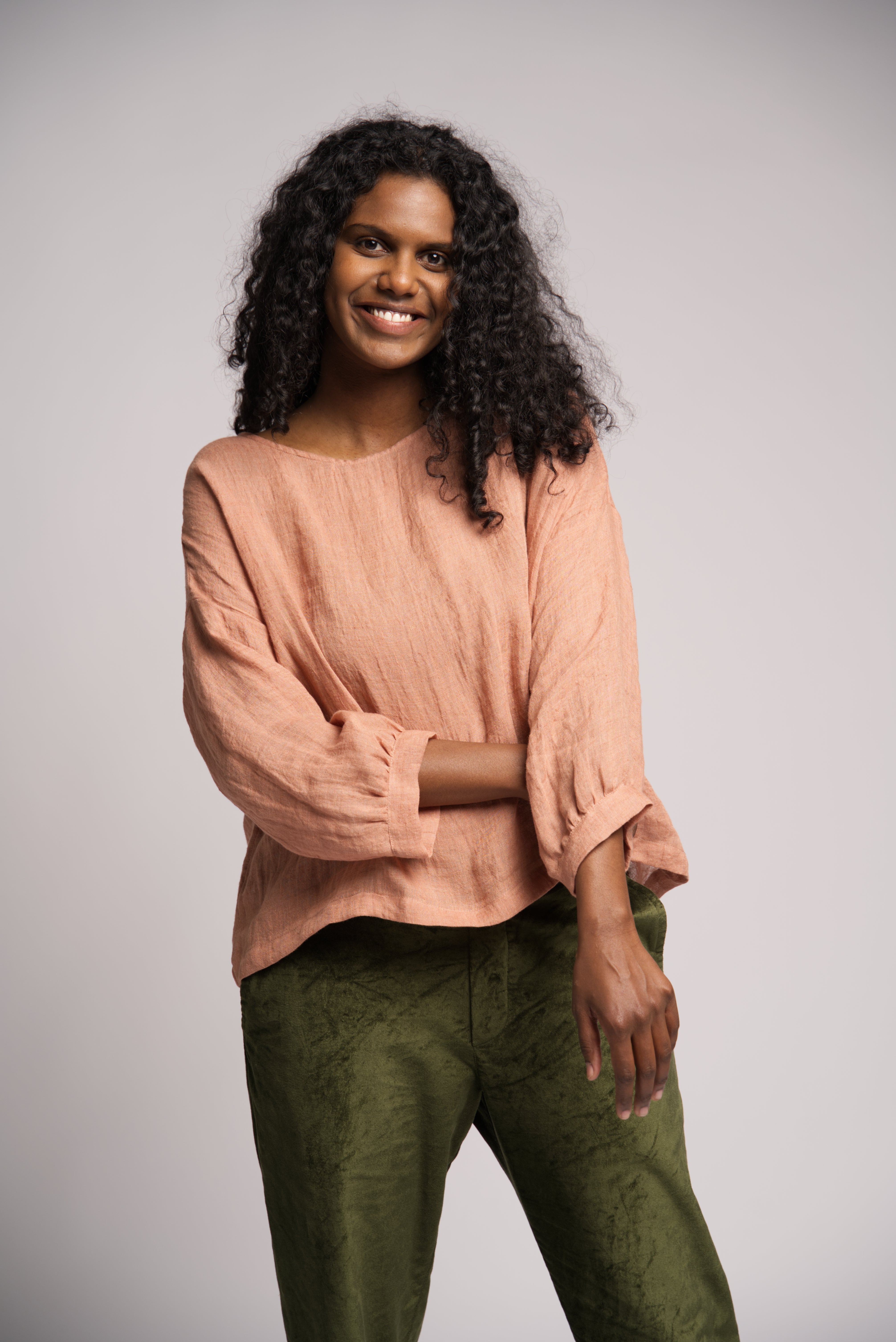 Cora linen Top - Maple
