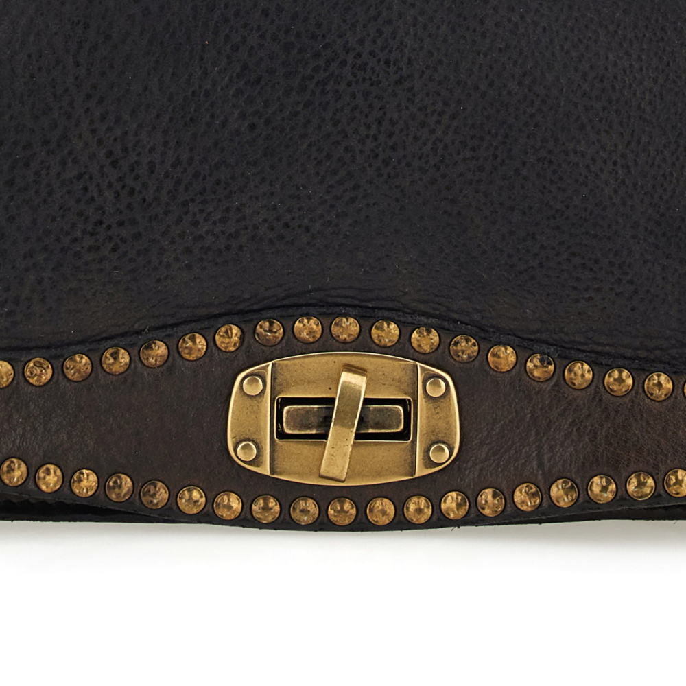 Kura shoulder Bag with studs - Brown