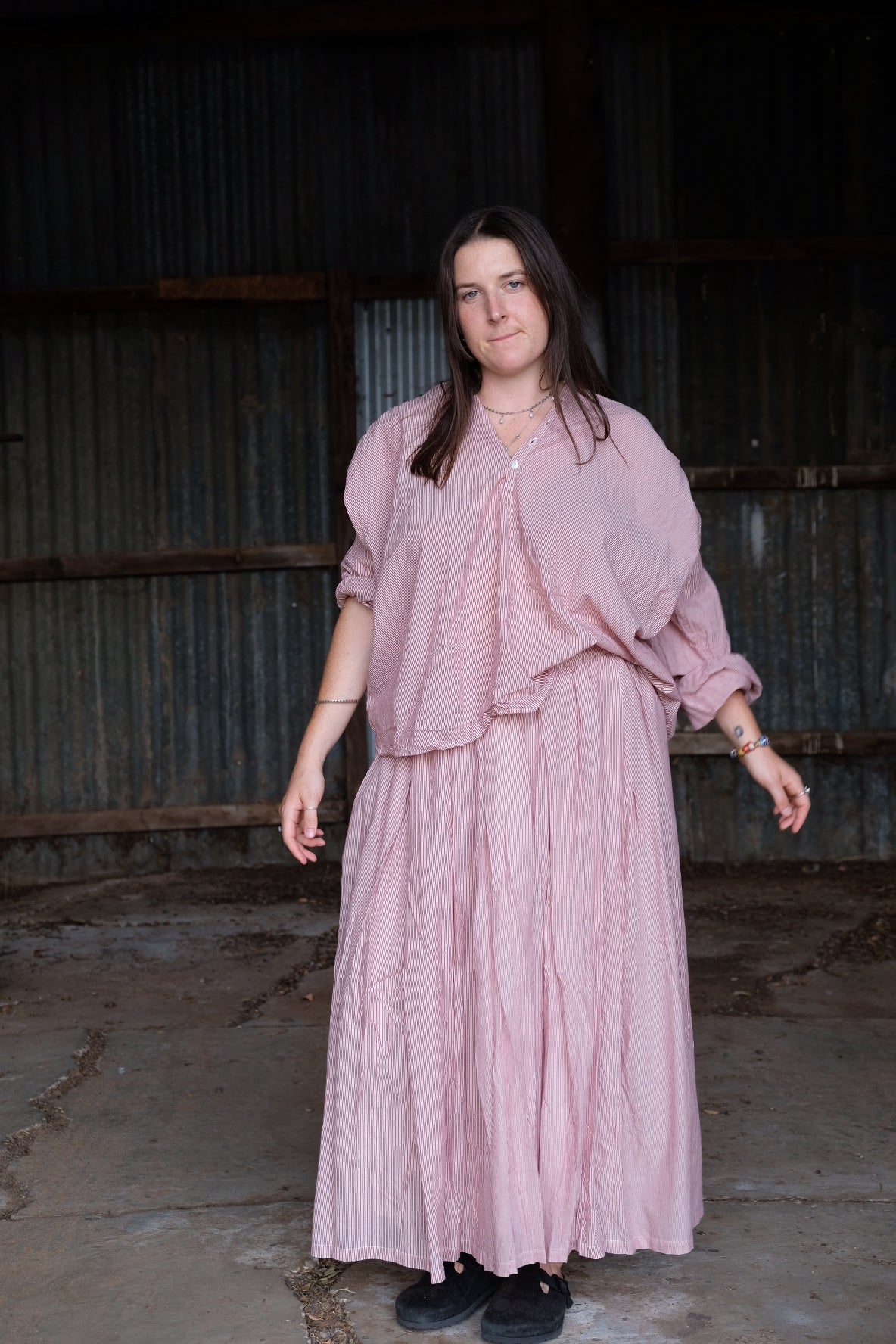 Ulla Skirt - Double Cotton Voile - Candy Stripe