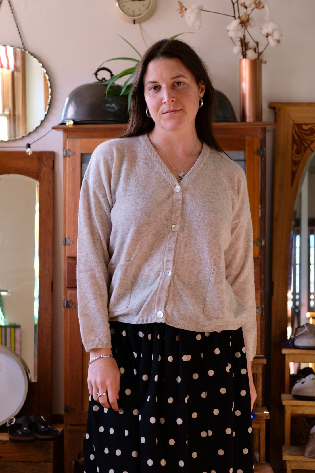 Freya Cardigan Wool - Oatmeal