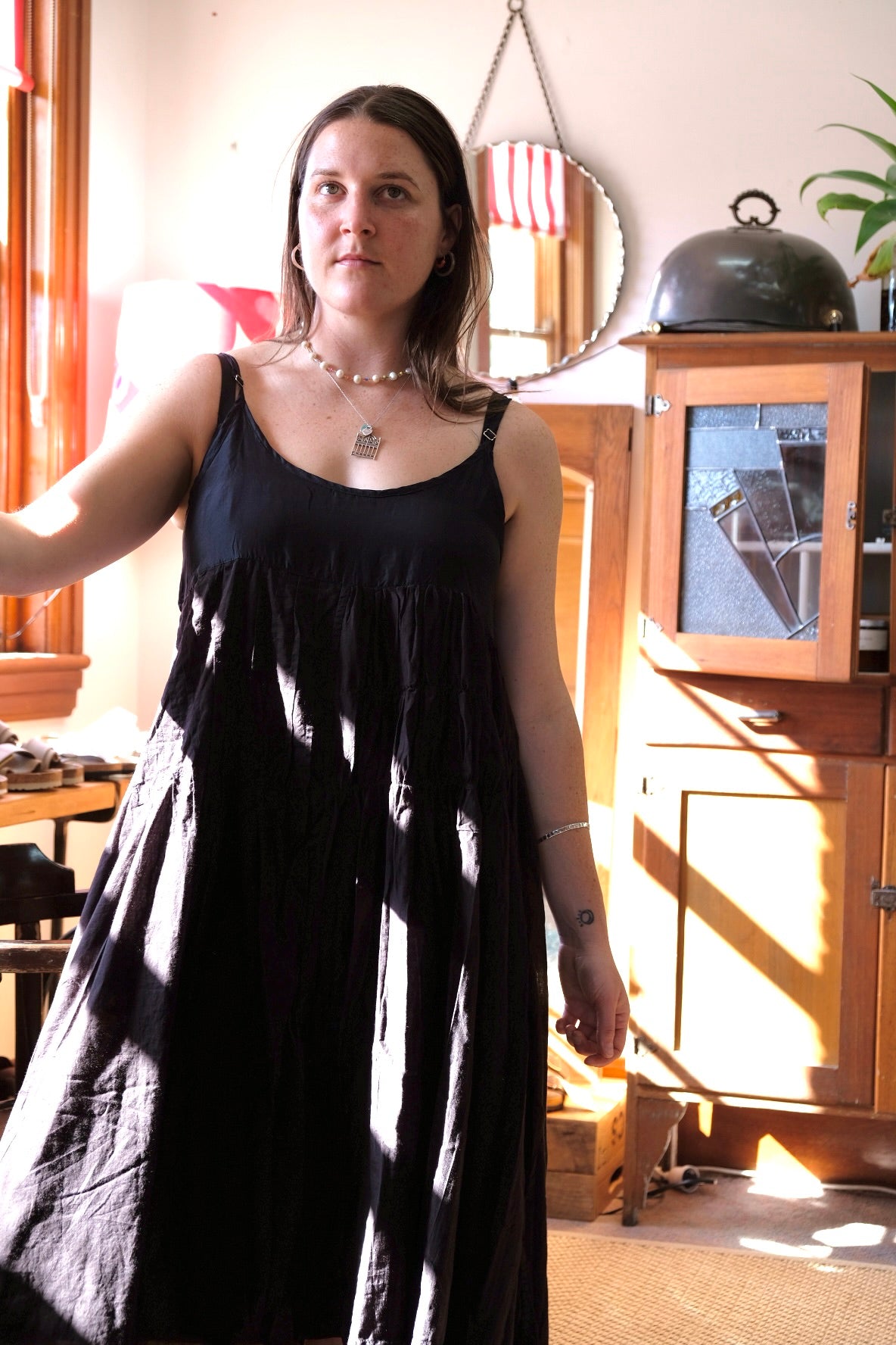 MEERA DRESS - COTTON & SILK - Black