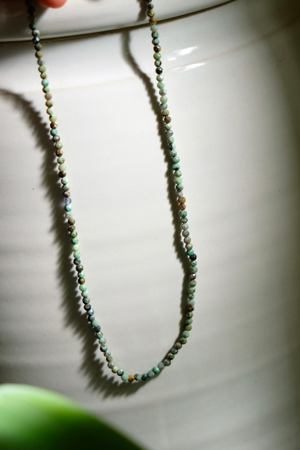 semi-precious stones necklace - amazonite greens