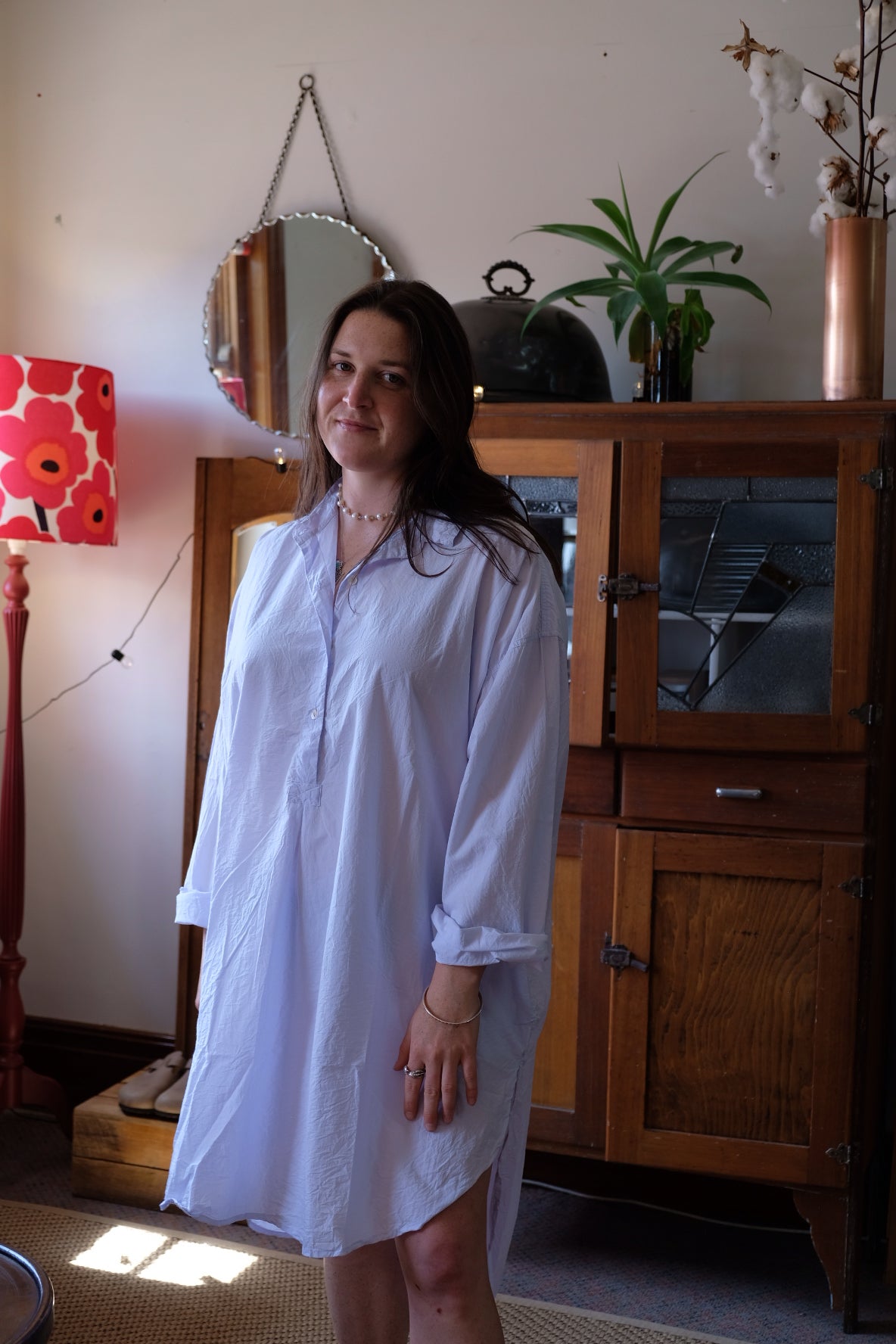 Harper Paper Cotton Shirt - Pastel Blue