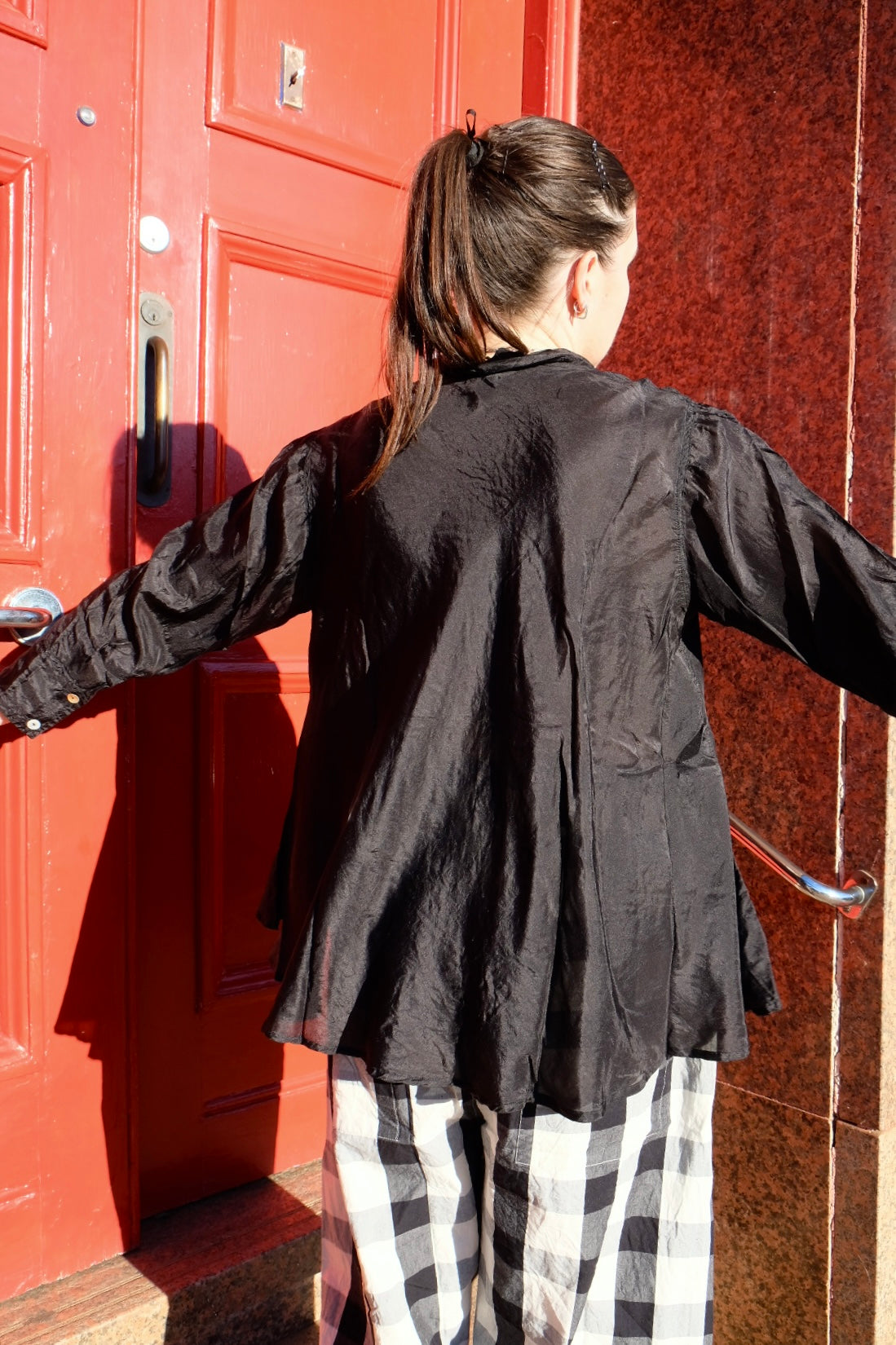 Elodie Pure Silk Top - Black
