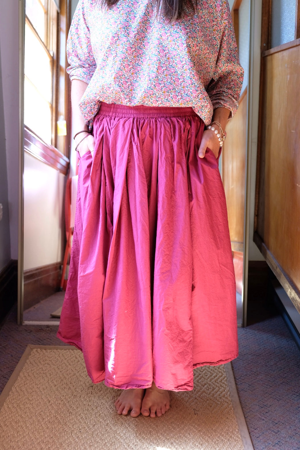 Ulla Skirt - cotton poplin - Berry