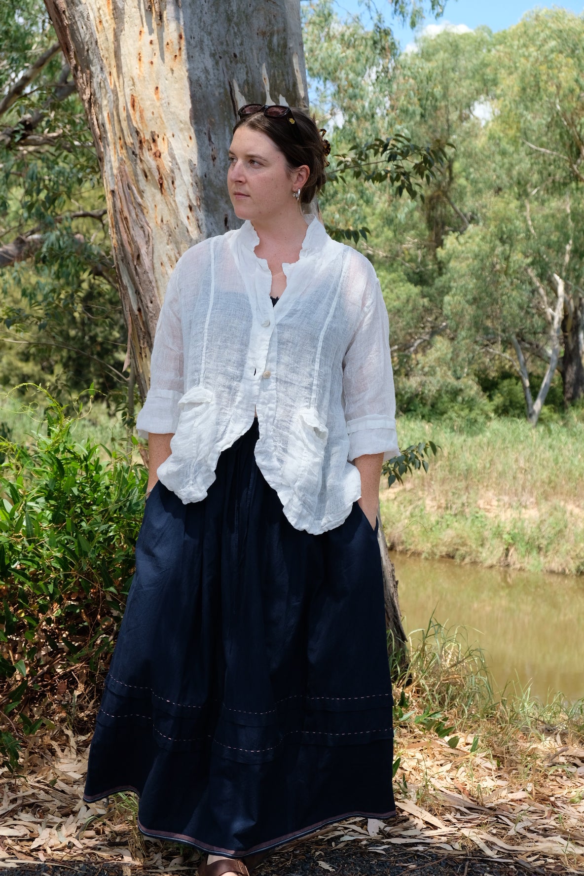 Henri Gauze Linen Jacket - White