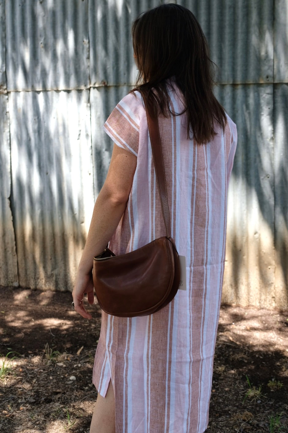 Milan Dress Stripe - Bronze/Petal