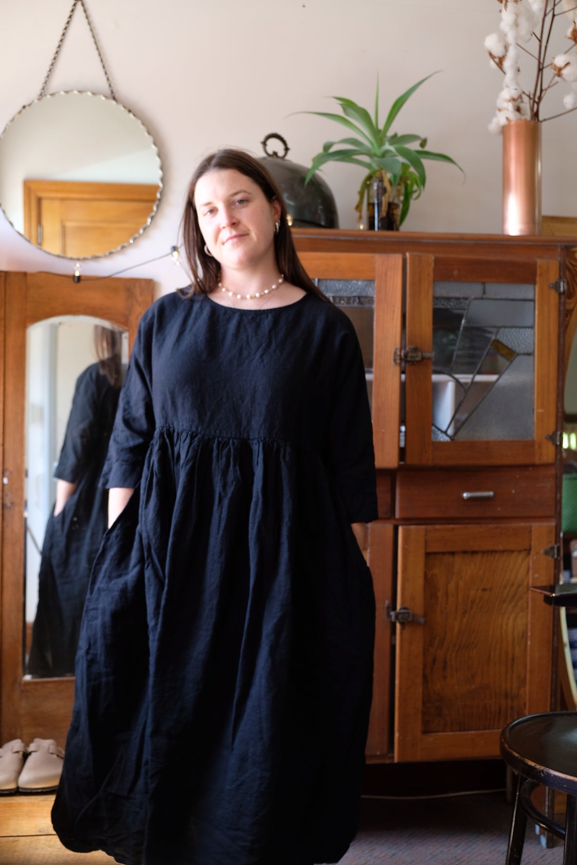 Picnic Dress Linen - Black