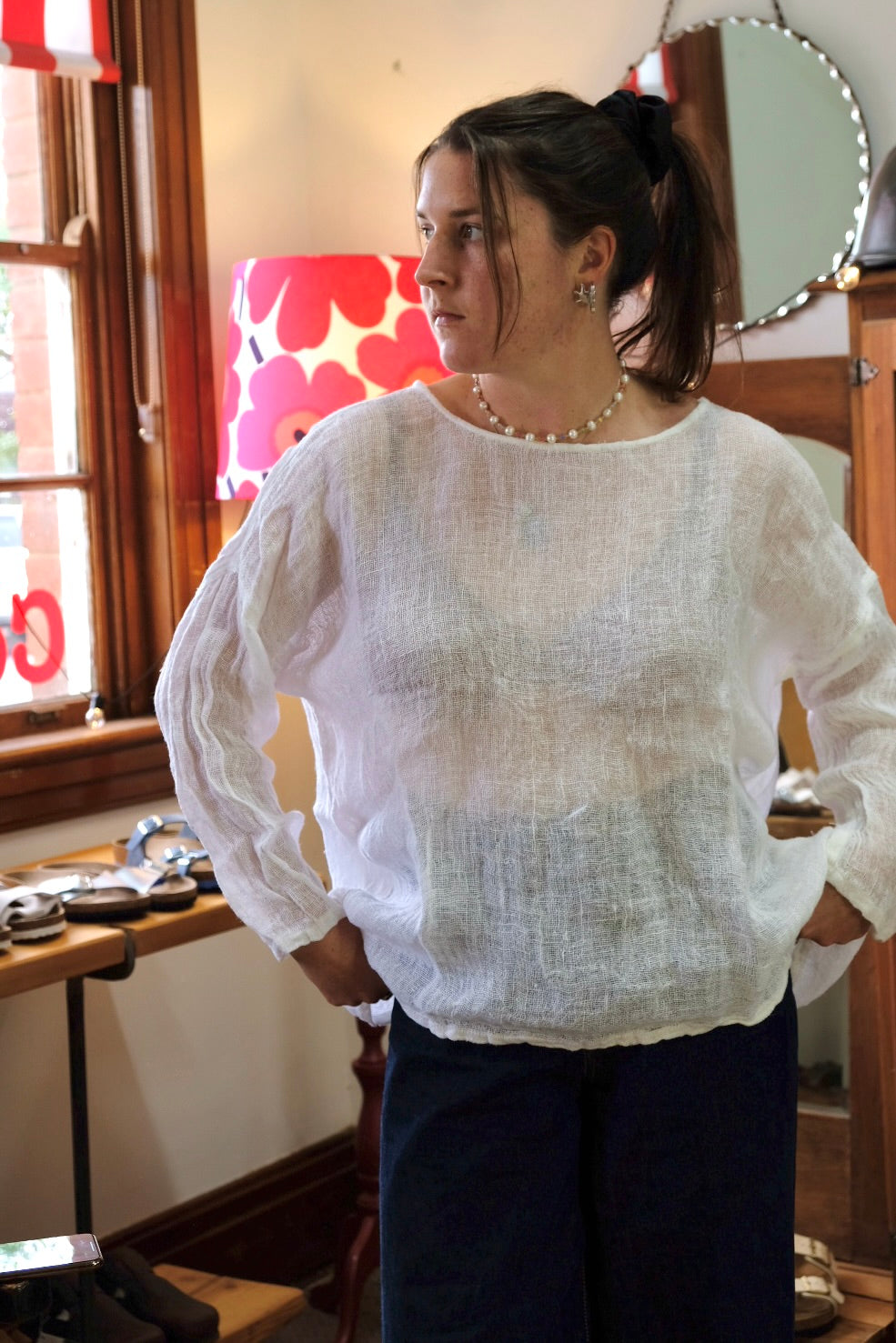 St Barts Linen Top - White