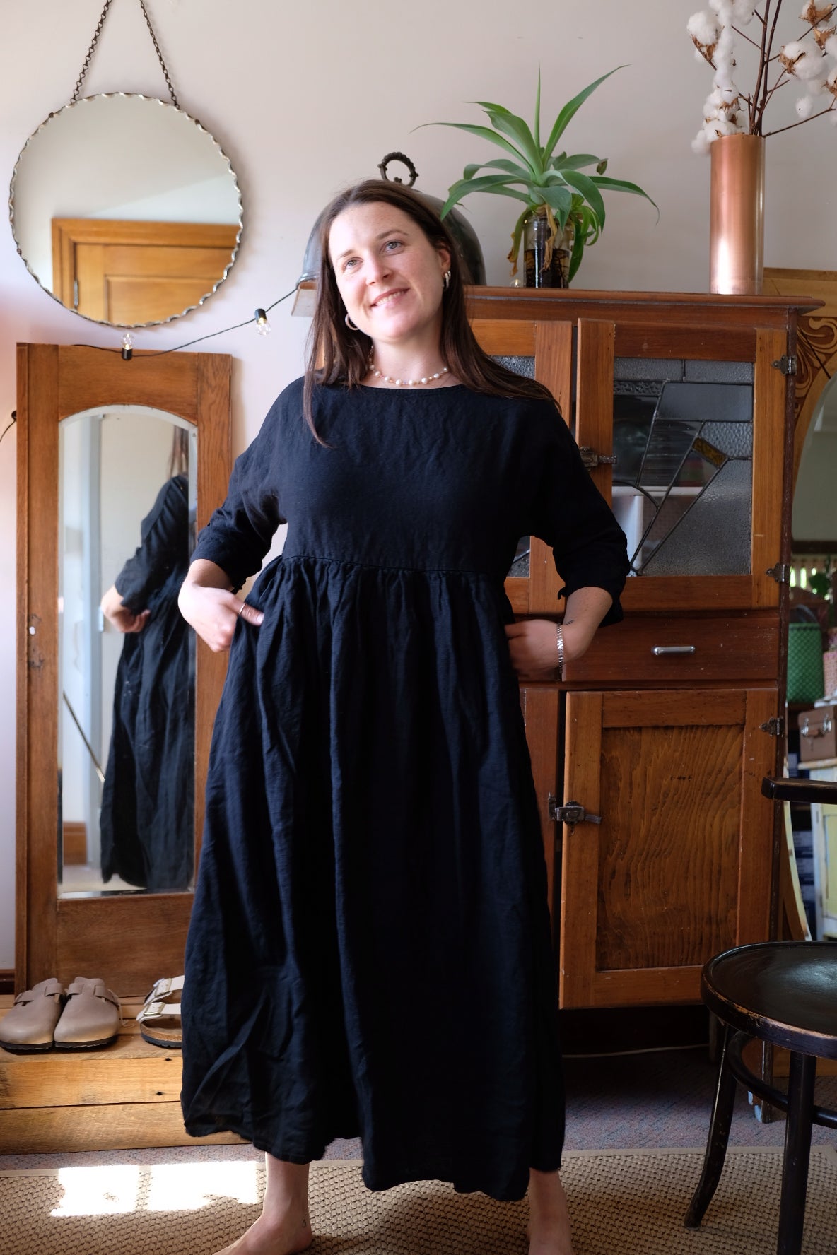 Picnic Dress Linen - Black