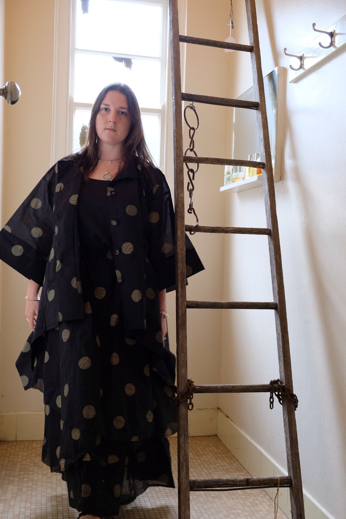 Dotto Duster Jacket - Cotton Organdy Black