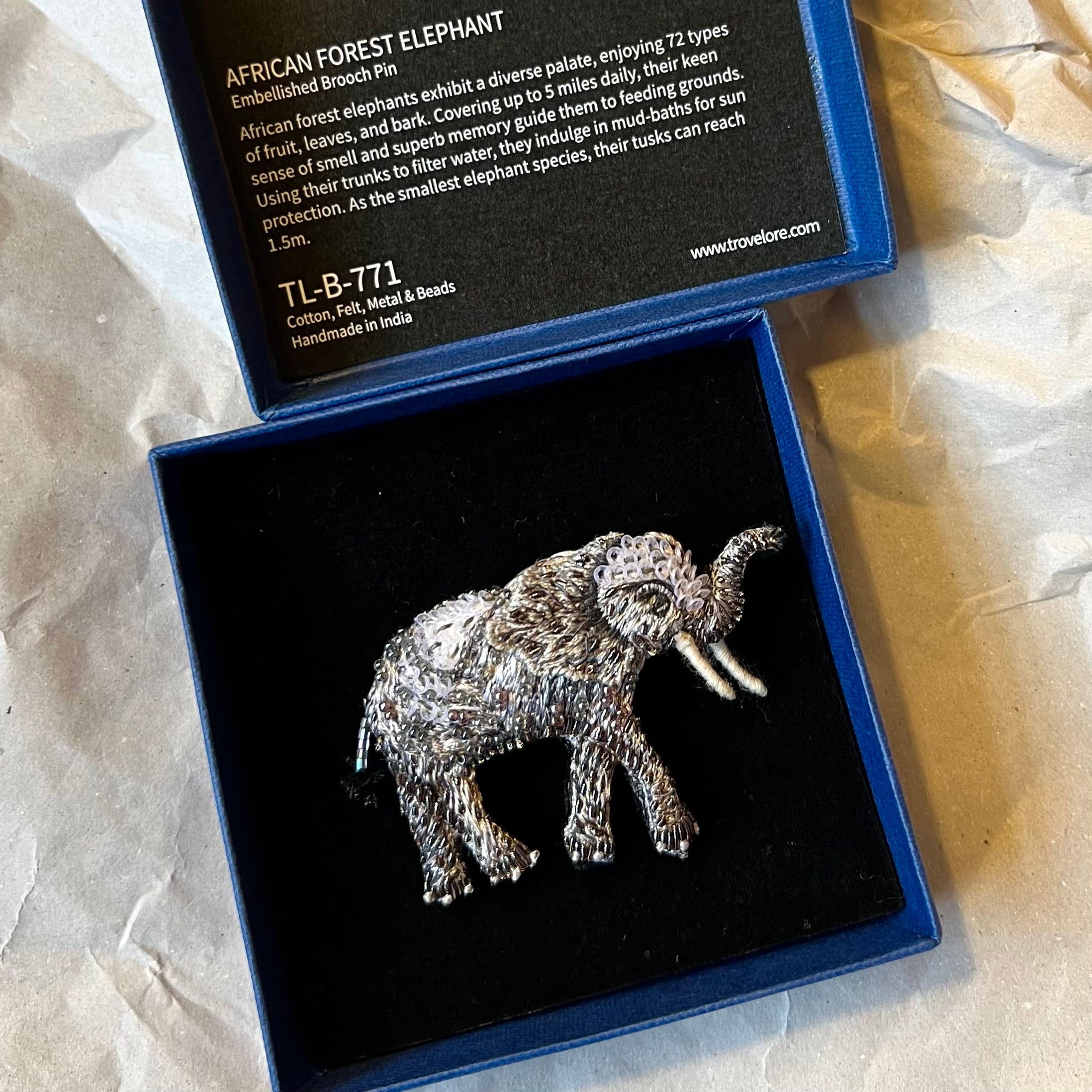 African Forest Elephant Brooch