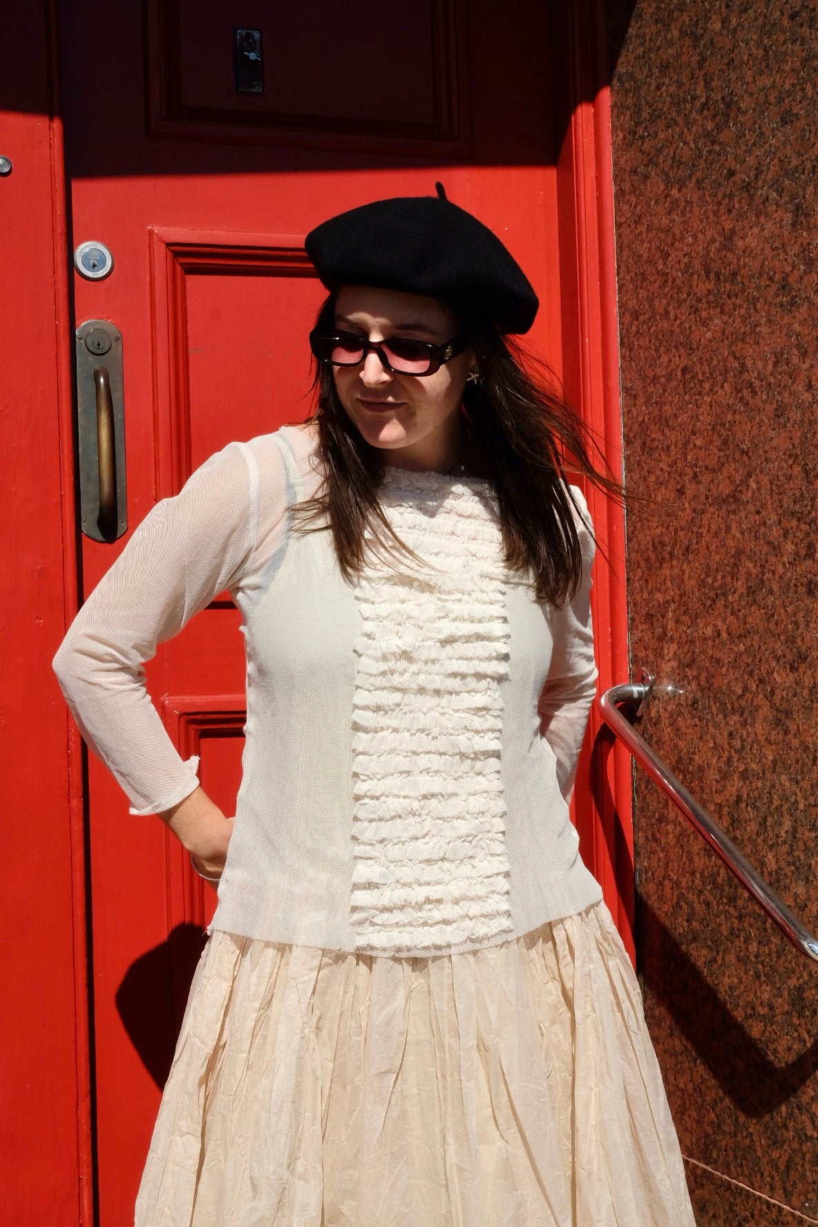 Rowena Top - Cotton Mesh Cream