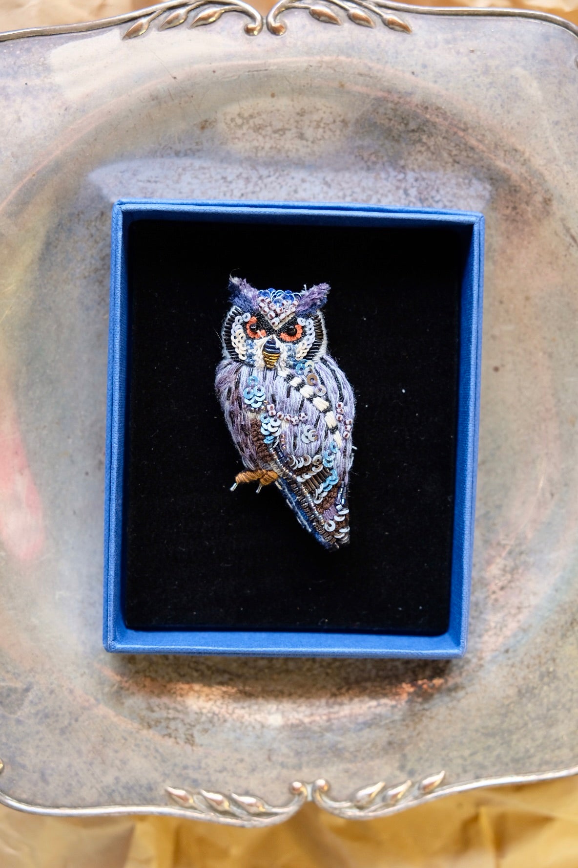 Southern White Faced Owl Brooch