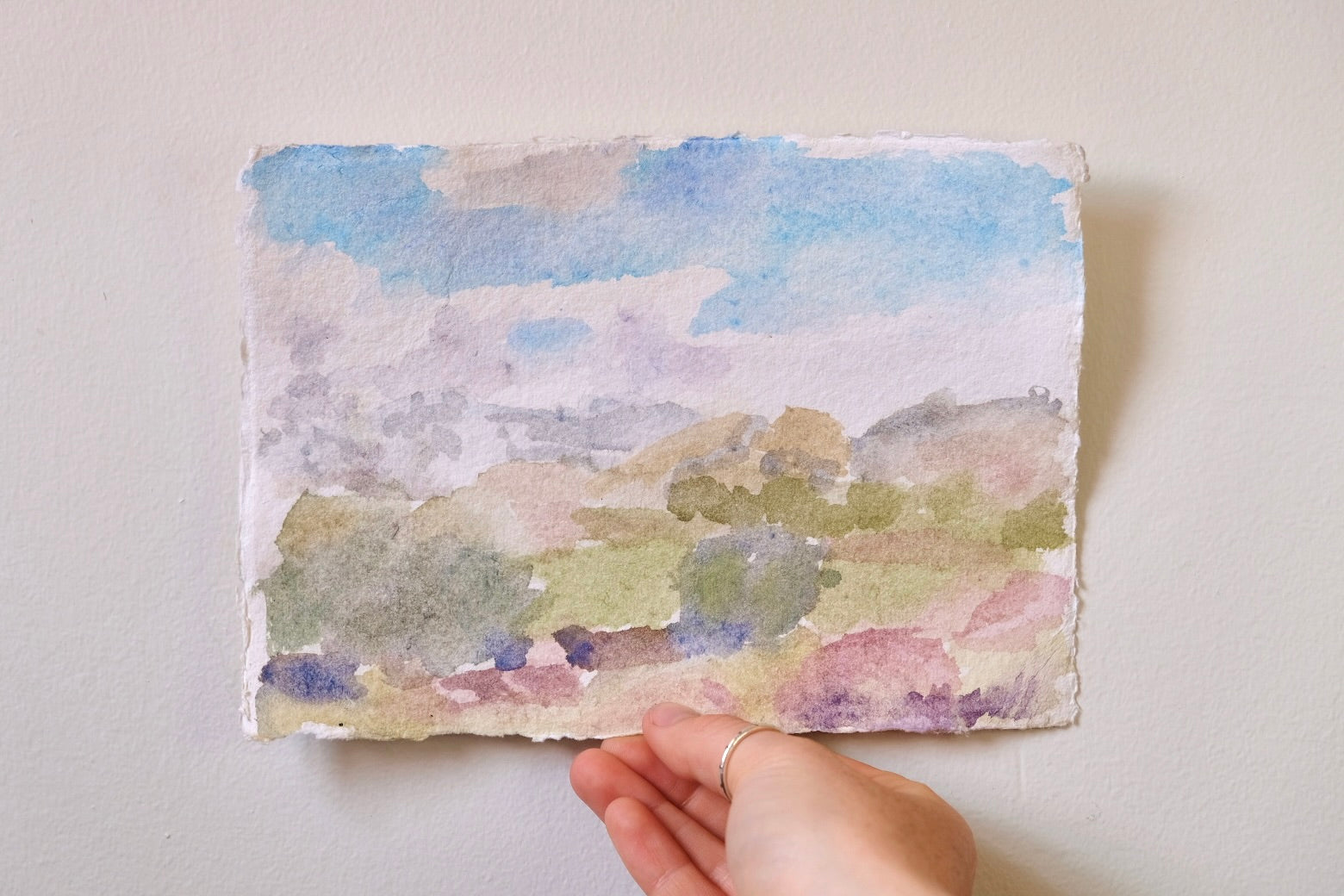 Watercolour Landscape - "Looking towards Wyangala Dam" by Clementine Belle McIntosh
