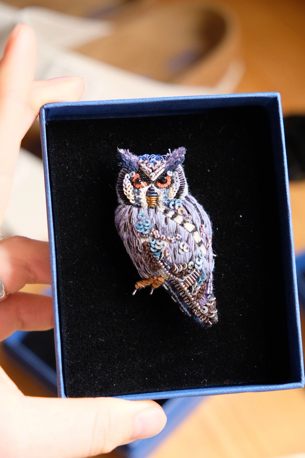 Southern White Faced Owl Brooch