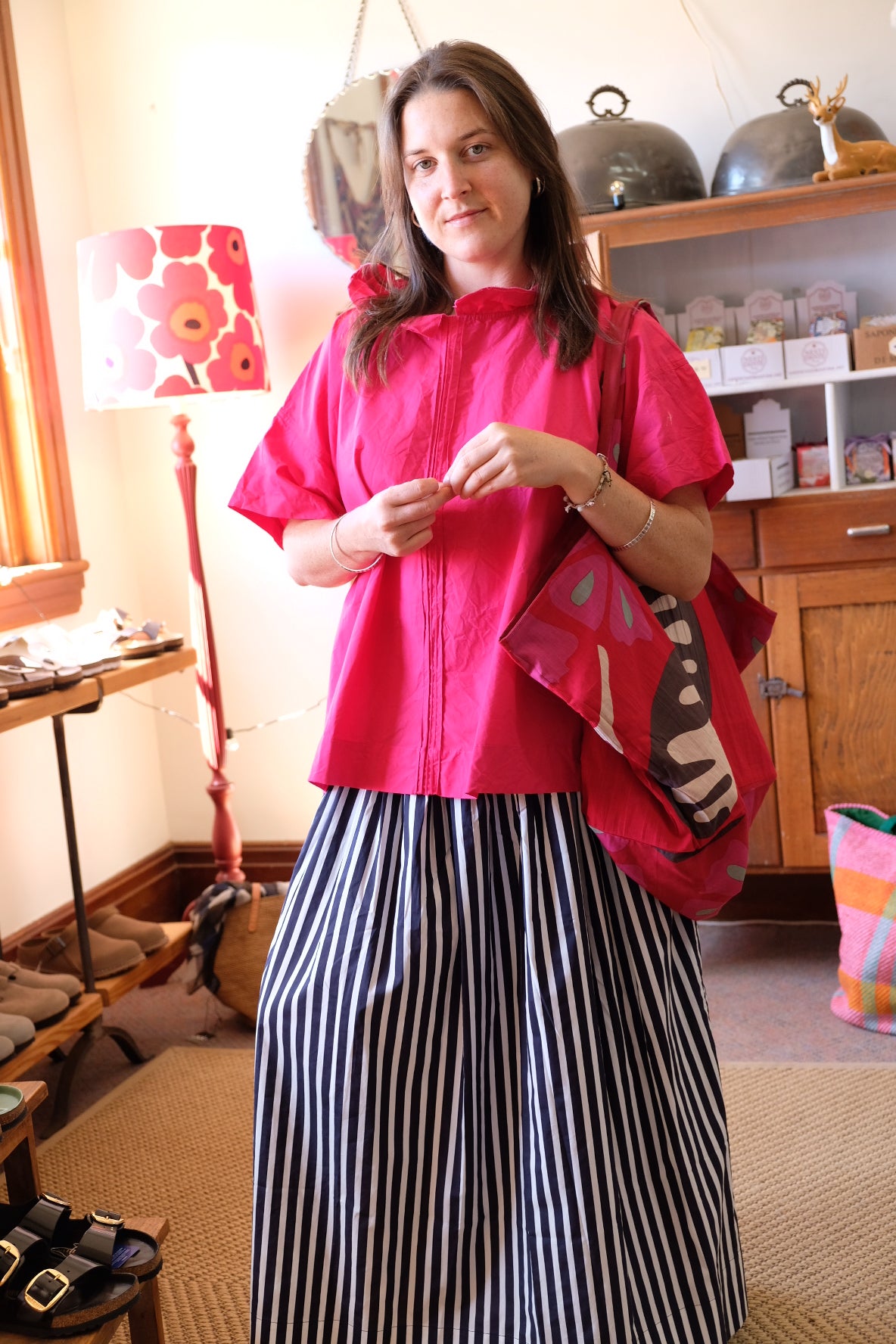 Mia Top - Cotton Poplin - Fuchsia