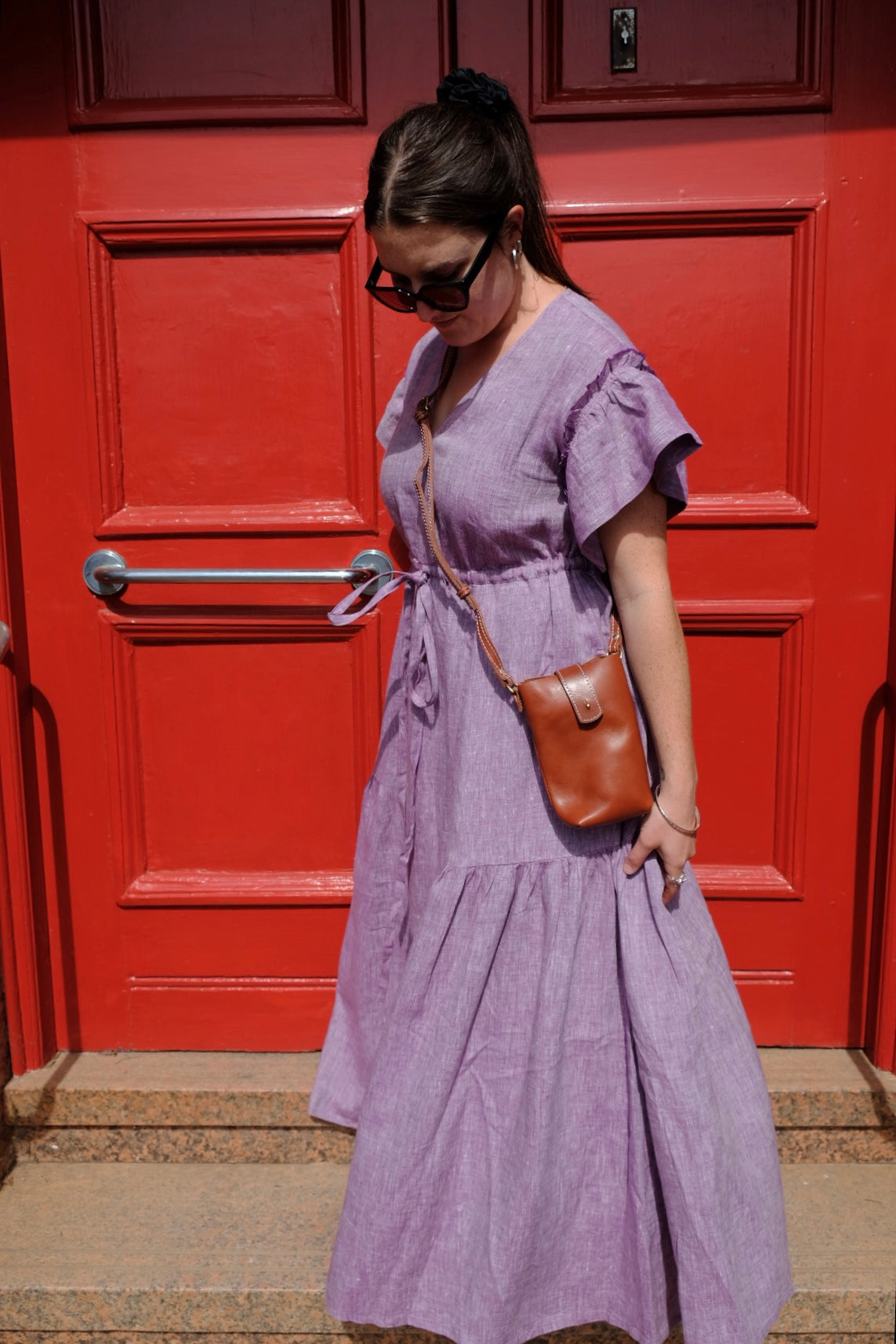 Valentina Maxi Dress - Lilac/White Cross Dye