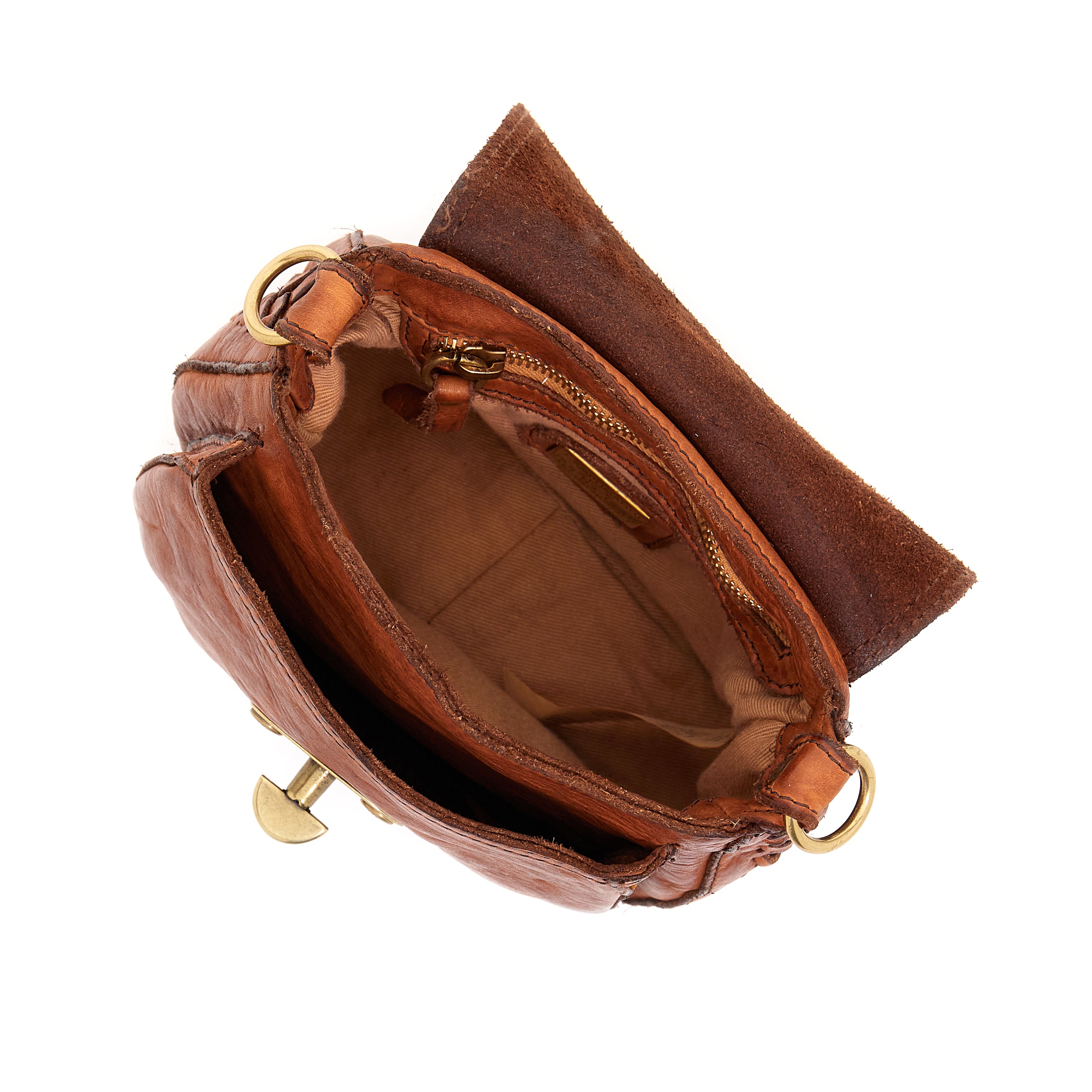 Dalia bag with threading - cognac
