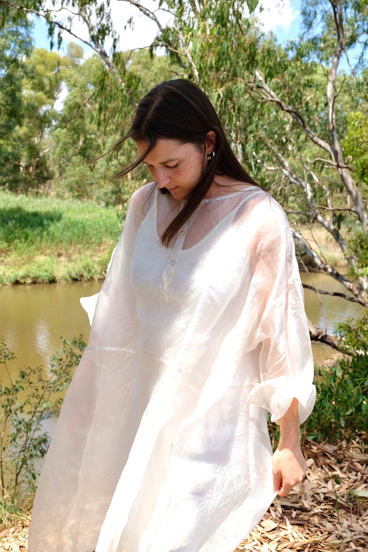 Martina Dress Silk Organdy - Warm White
