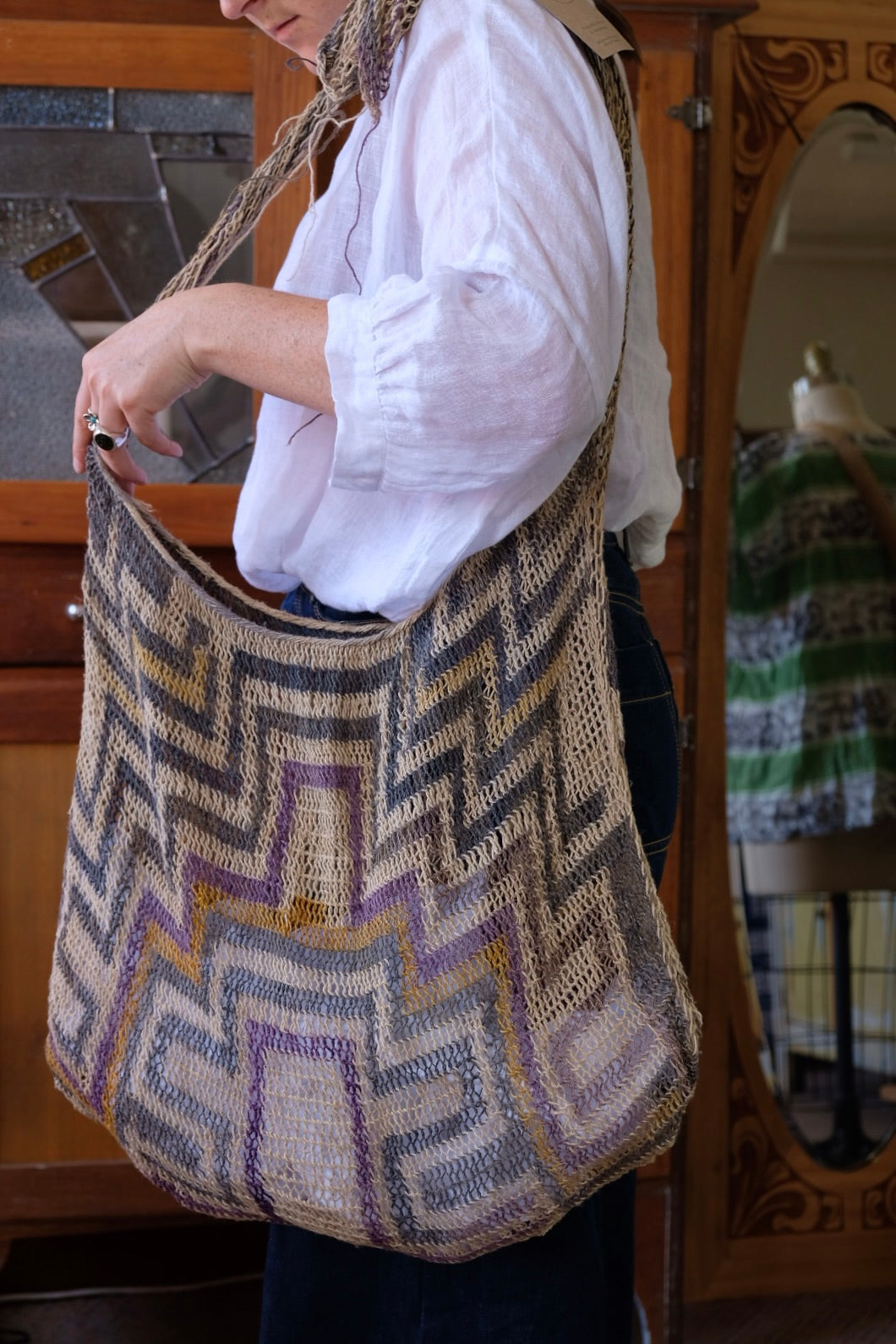 Natural fibre bilum - 00219