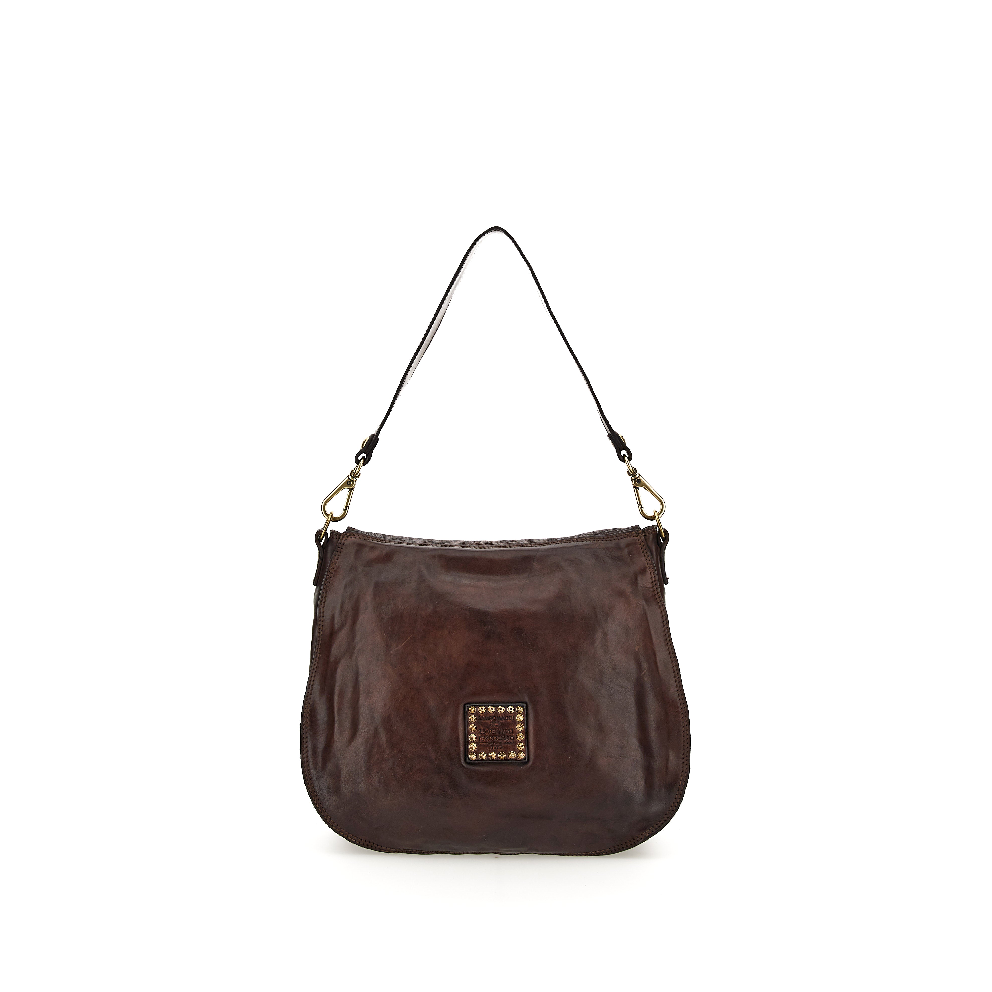 Front Flap Closure Shoulder/Crossbody Bag - Dark Brown