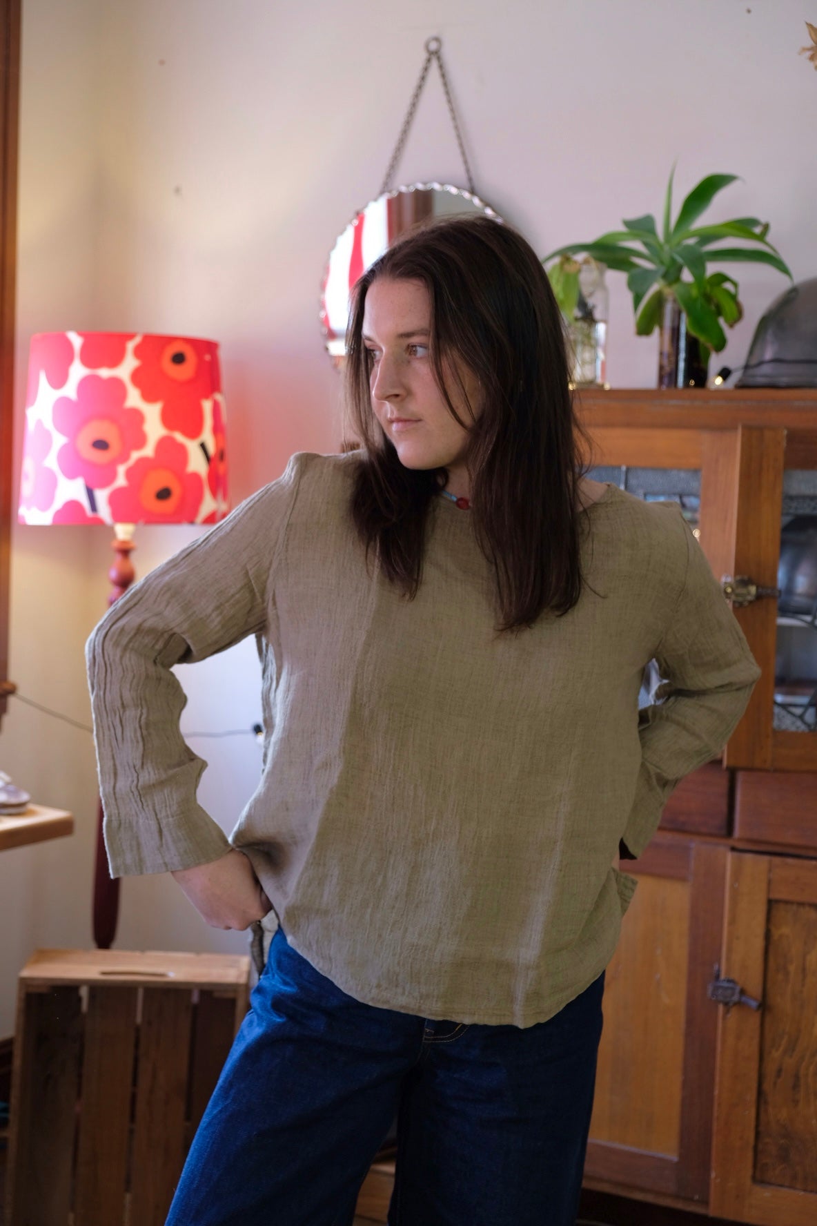 Ombeline Linen Gauze Top - Clay