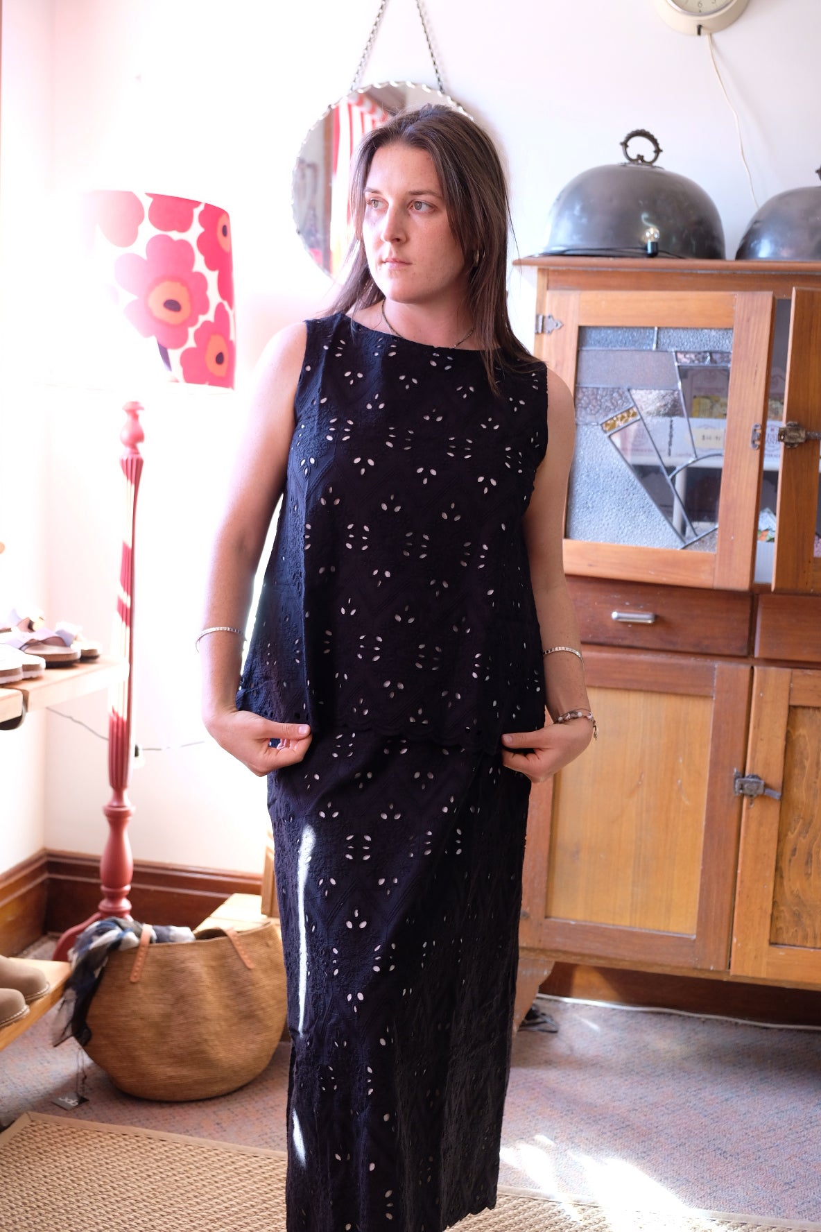 Lace Singlet - Black