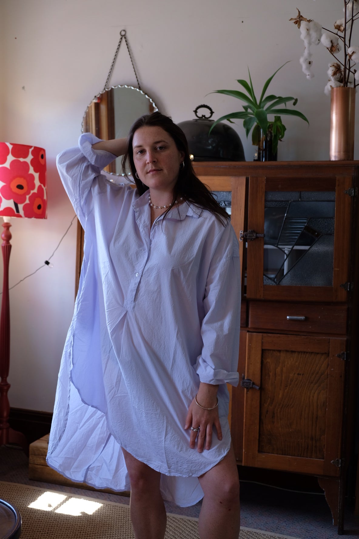 Harper Paper Cotton Shirt - Pastel Blue