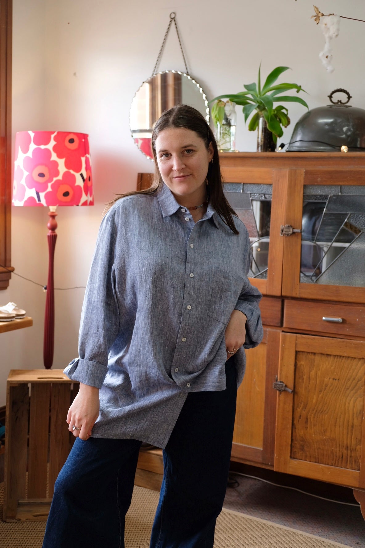 The Handsome Man Shirt - Denim CROSS DYE