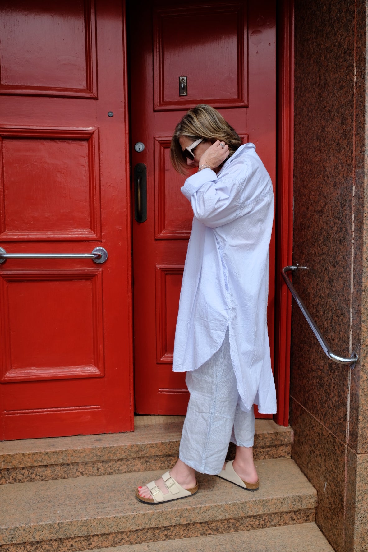 Harper Paper Cotton Shirt - Pastel Blue