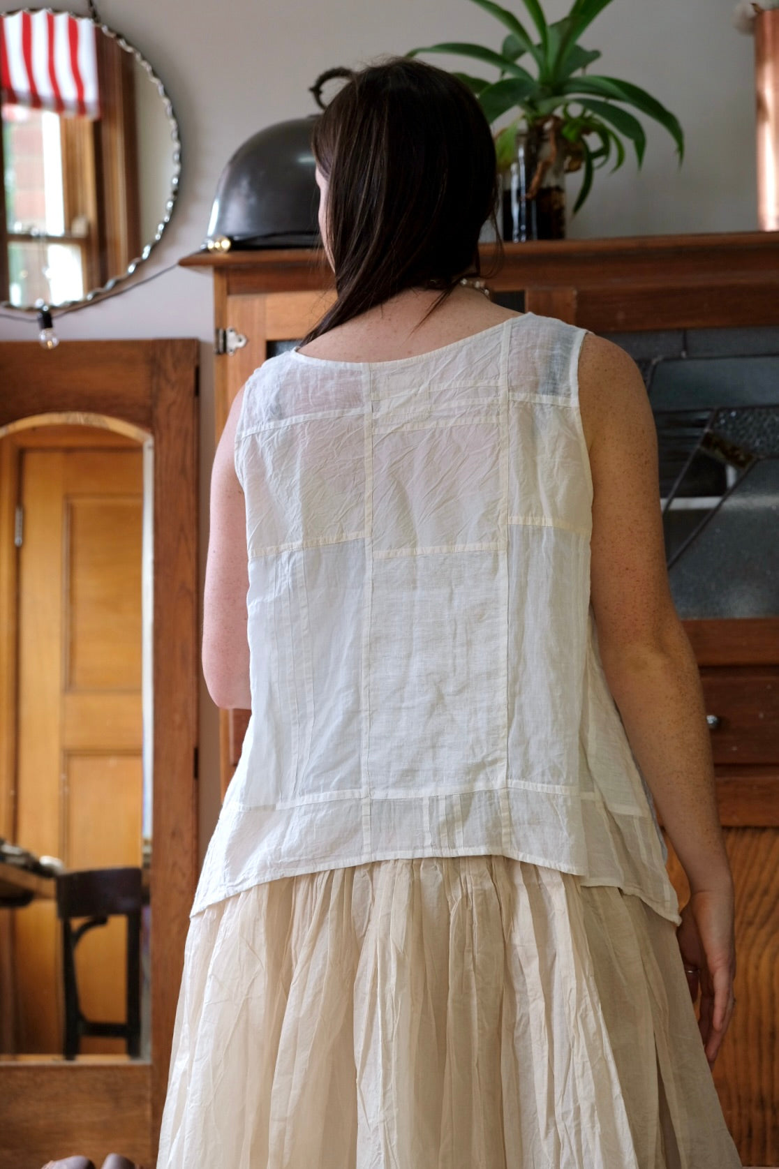 MUSKAN CAMISOLE - COTTON & LINEN - warm white