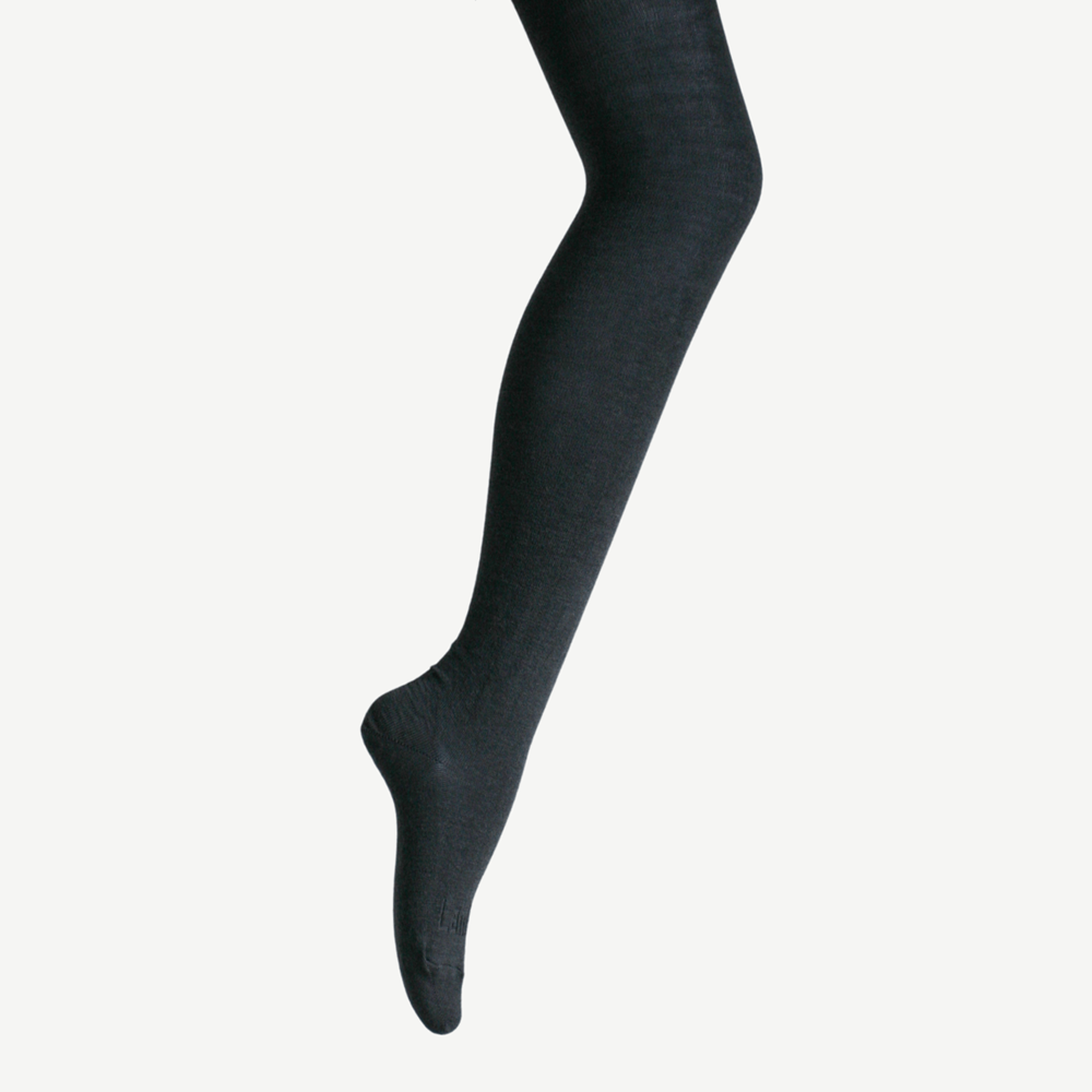 Merino Wool Flat Knit Essential Tights - Charcoal