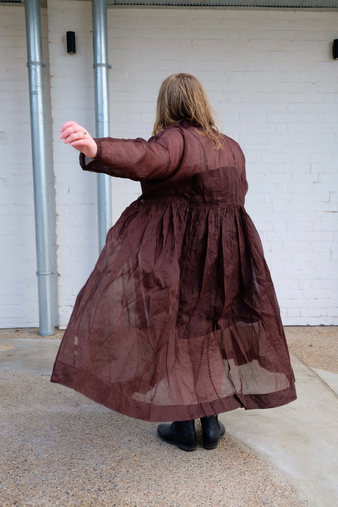 Edith Dress - Cotton Organdy - Chocolate