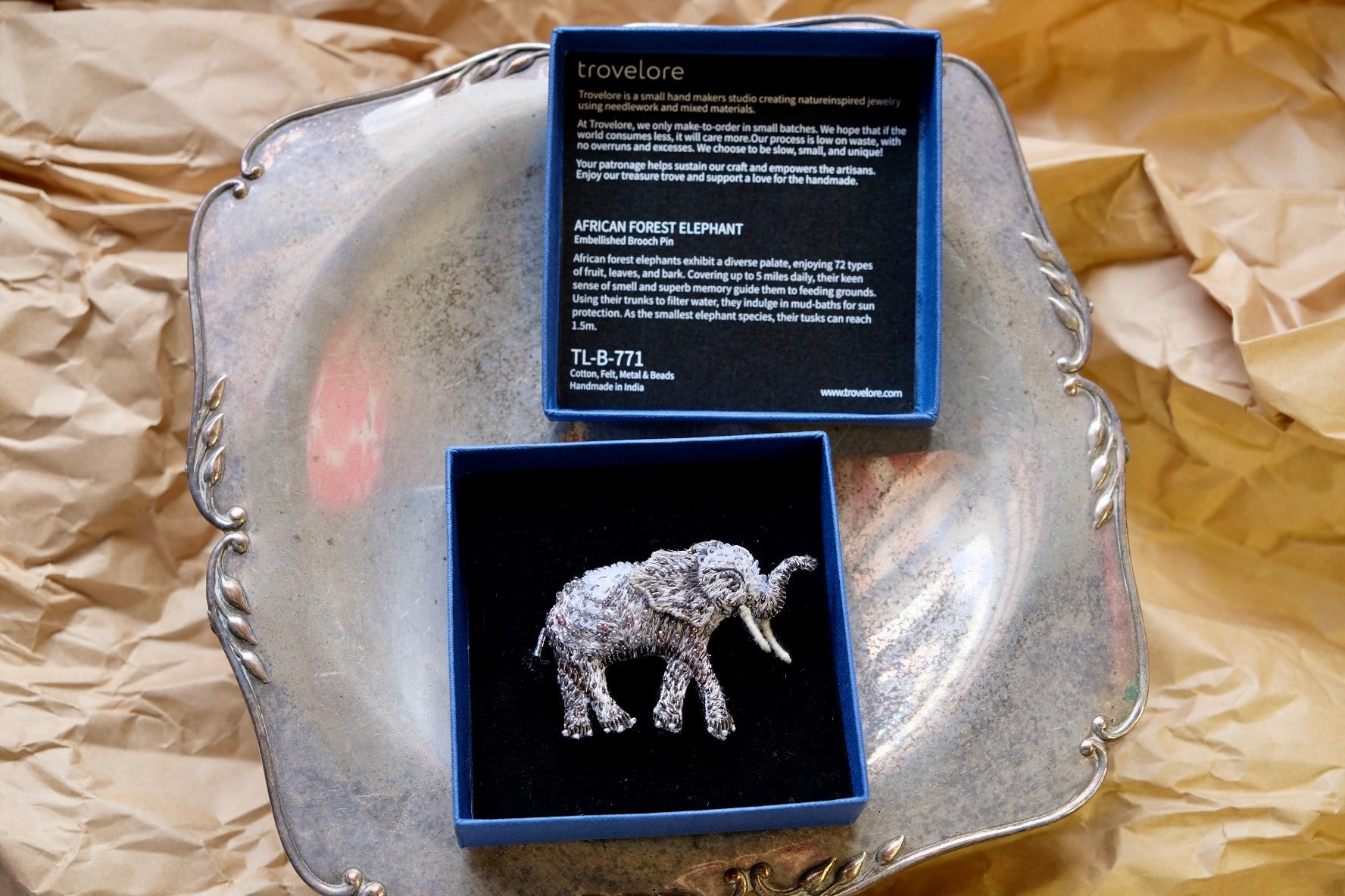African Forest Elephant Brooch