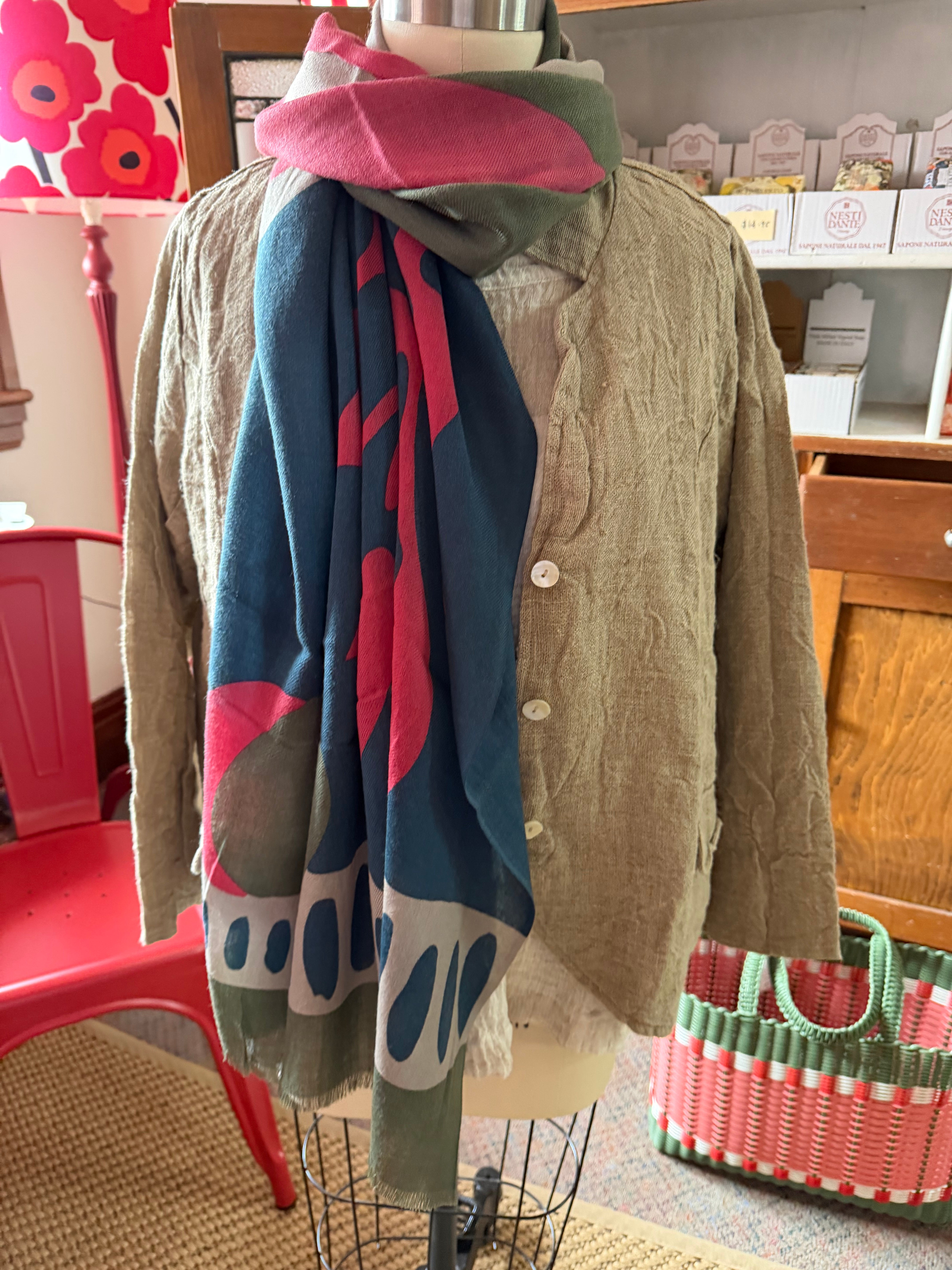 Palm Marine long Wool Scarf