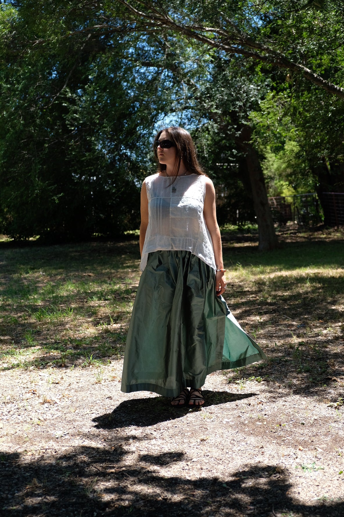 MUSKAN CAMISOLE - COTTON & LINEN - warm white