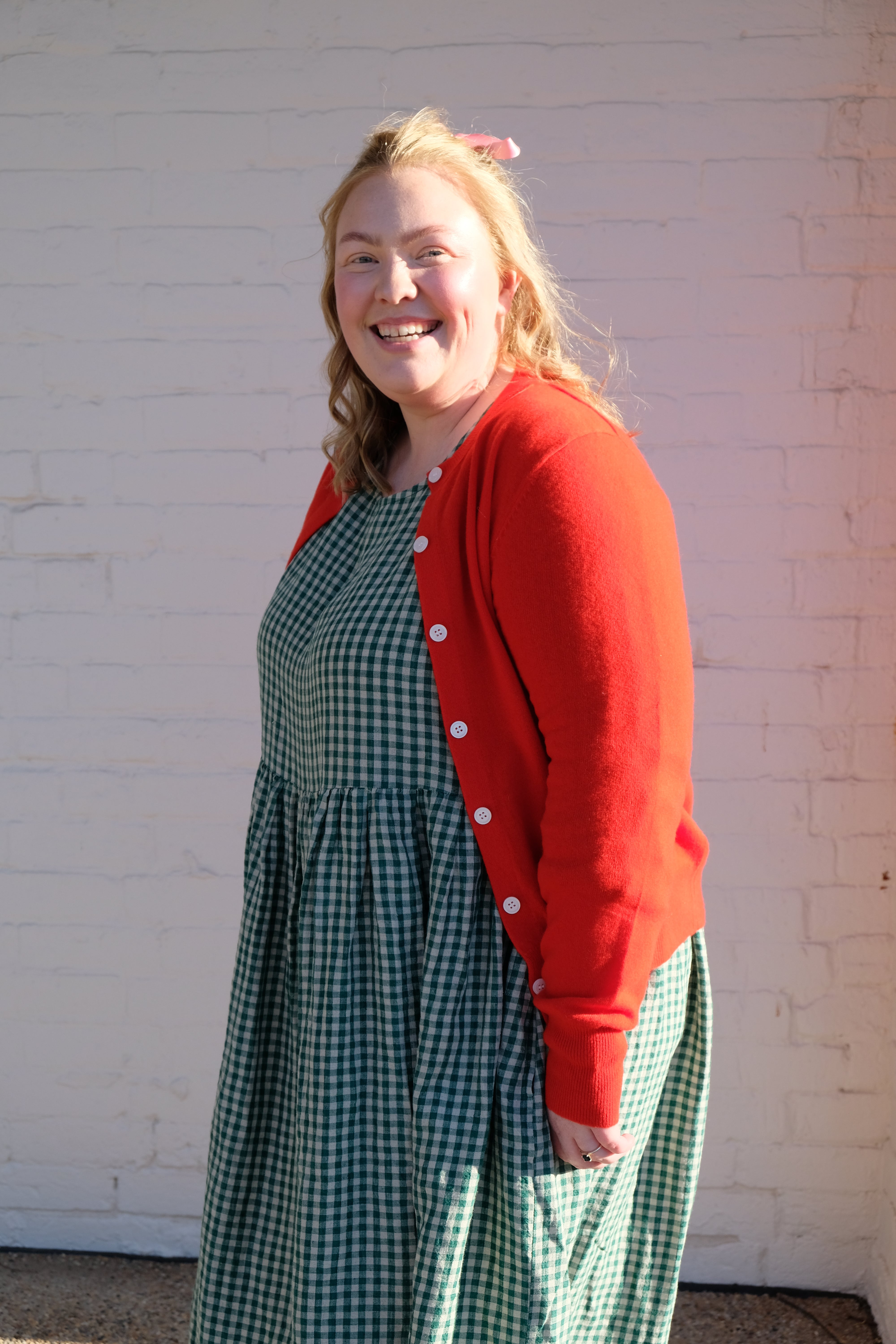 Classic Cardigan Lambswool - blood orange