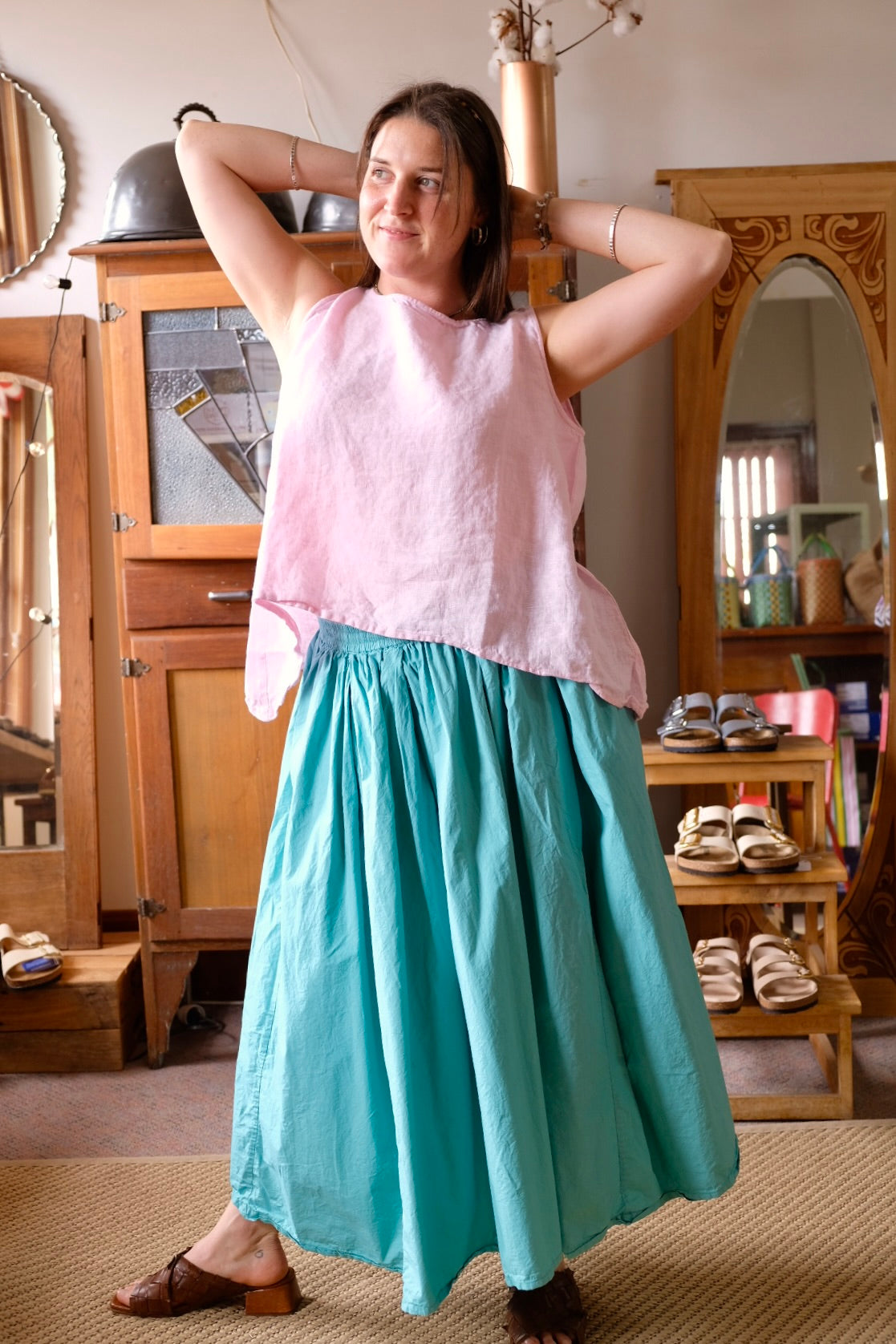 Taji Top - Linen - Pink