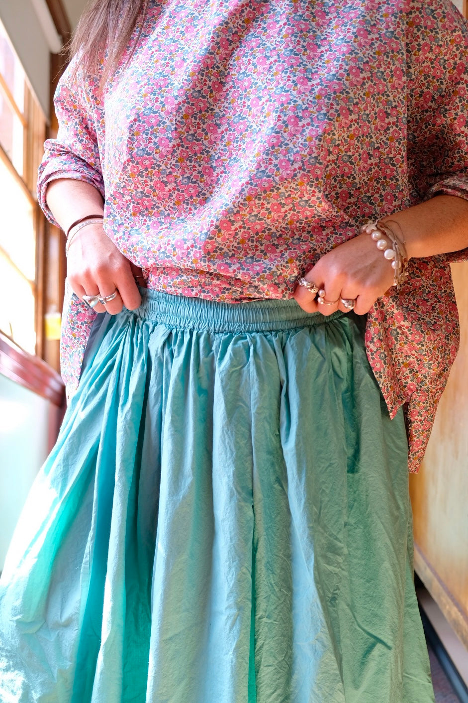 Ulla Skirt - cotton poplin - Duck Egg Blue
