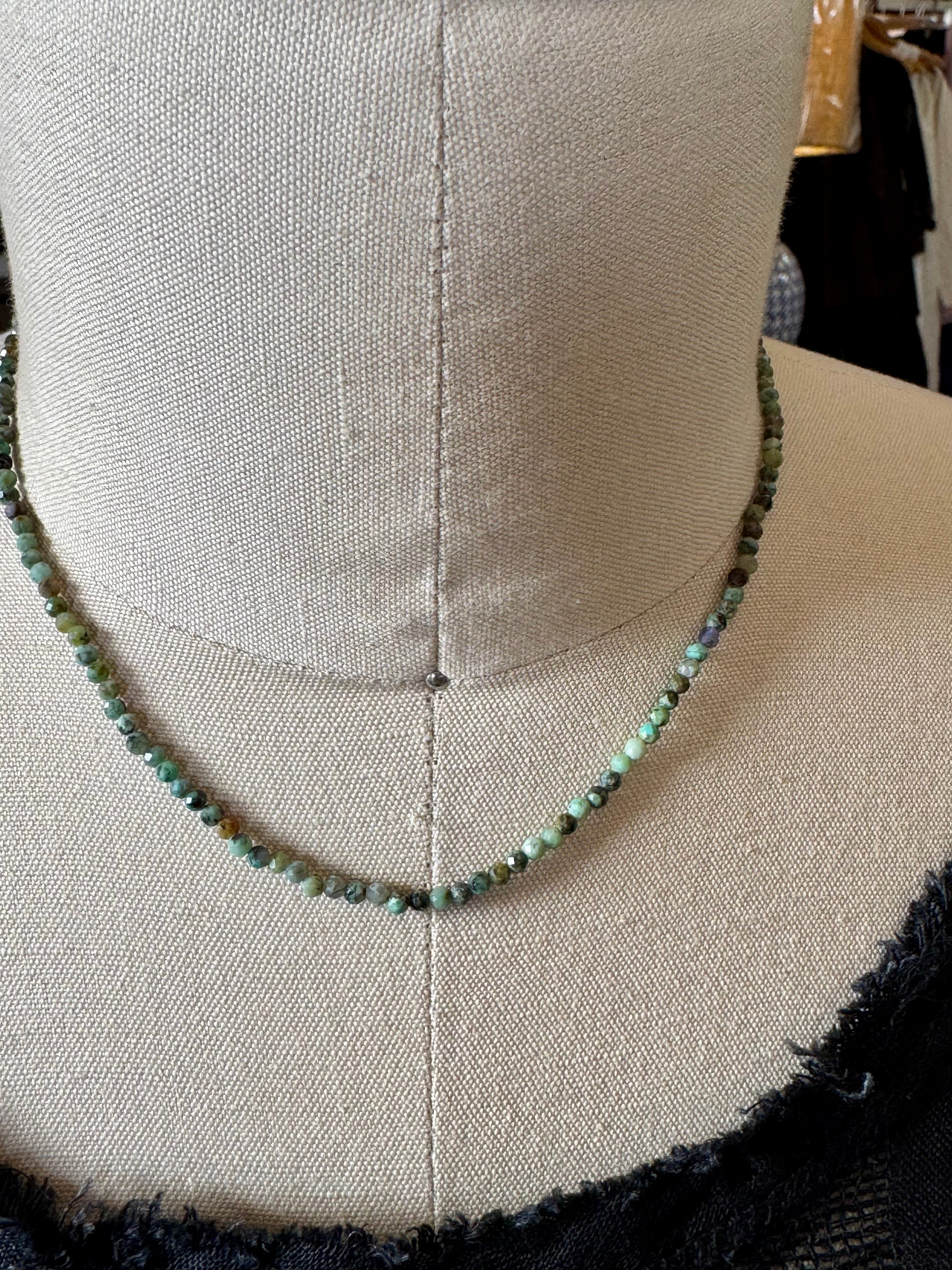 semi-precious stones necklace - amazonite greens