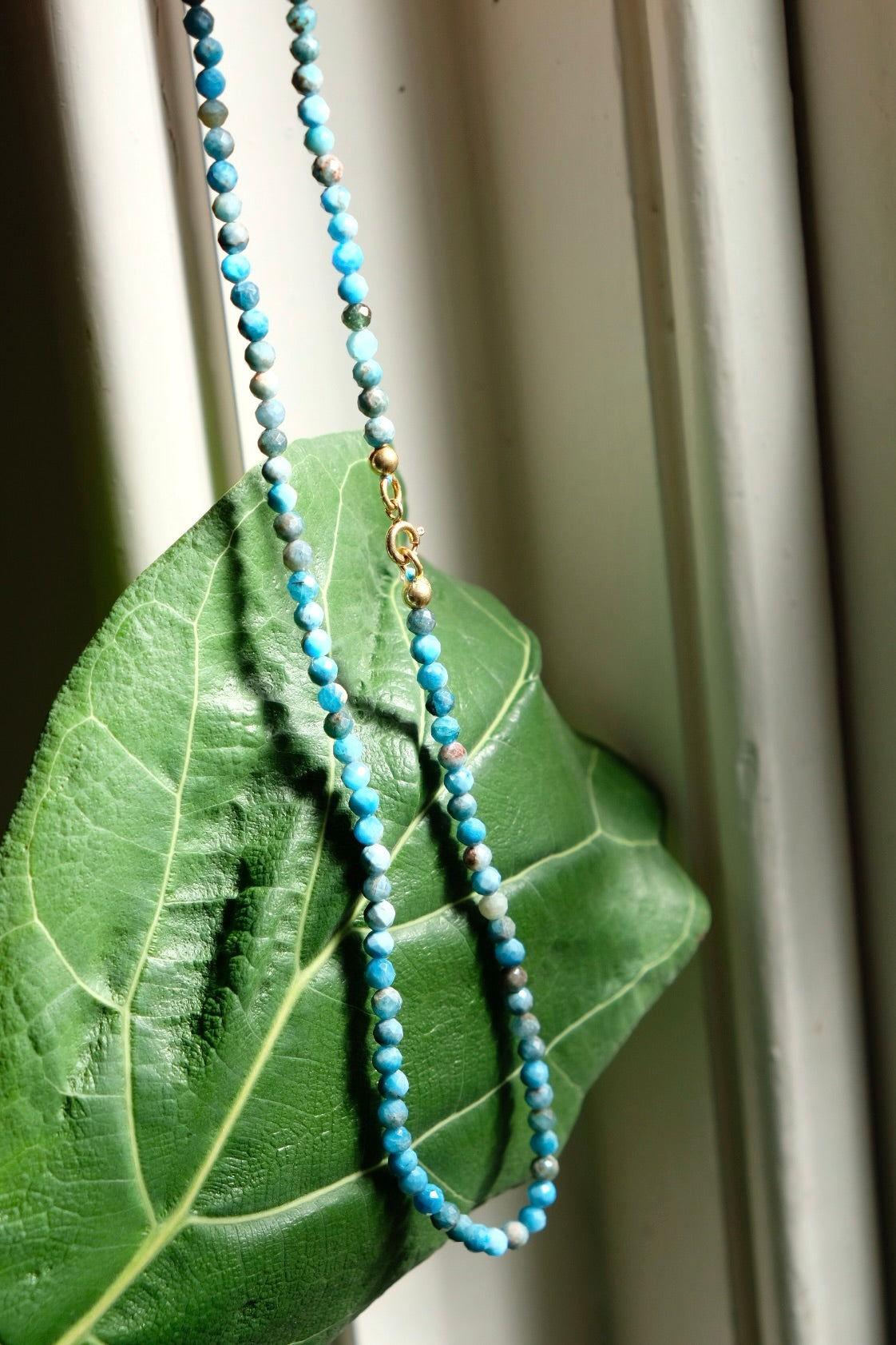 semi-precious stones necklace - large turquoise