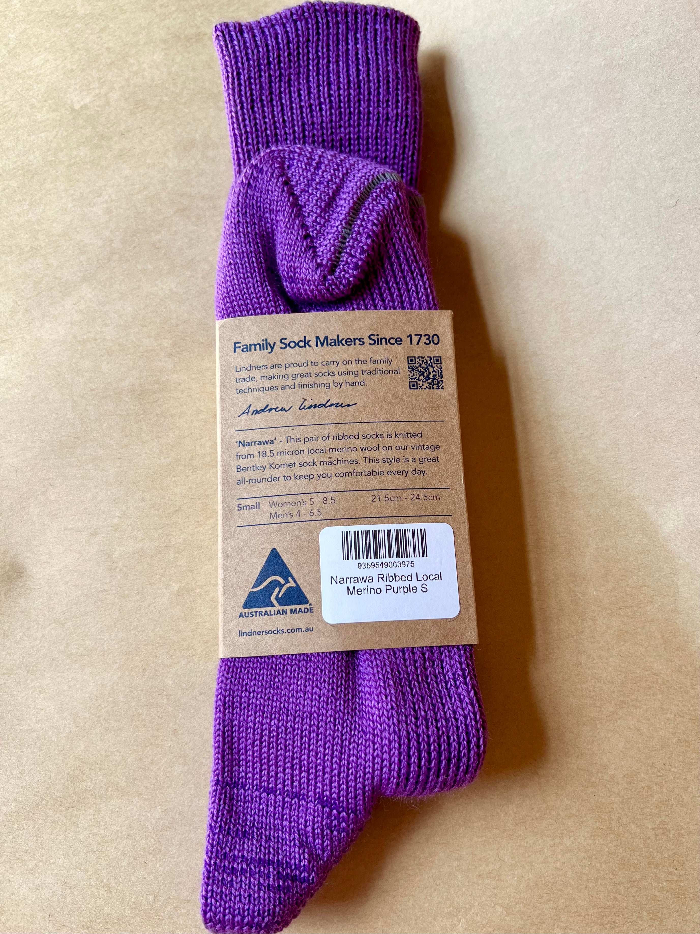 Narrawa Ribbed Local Merino - Purple