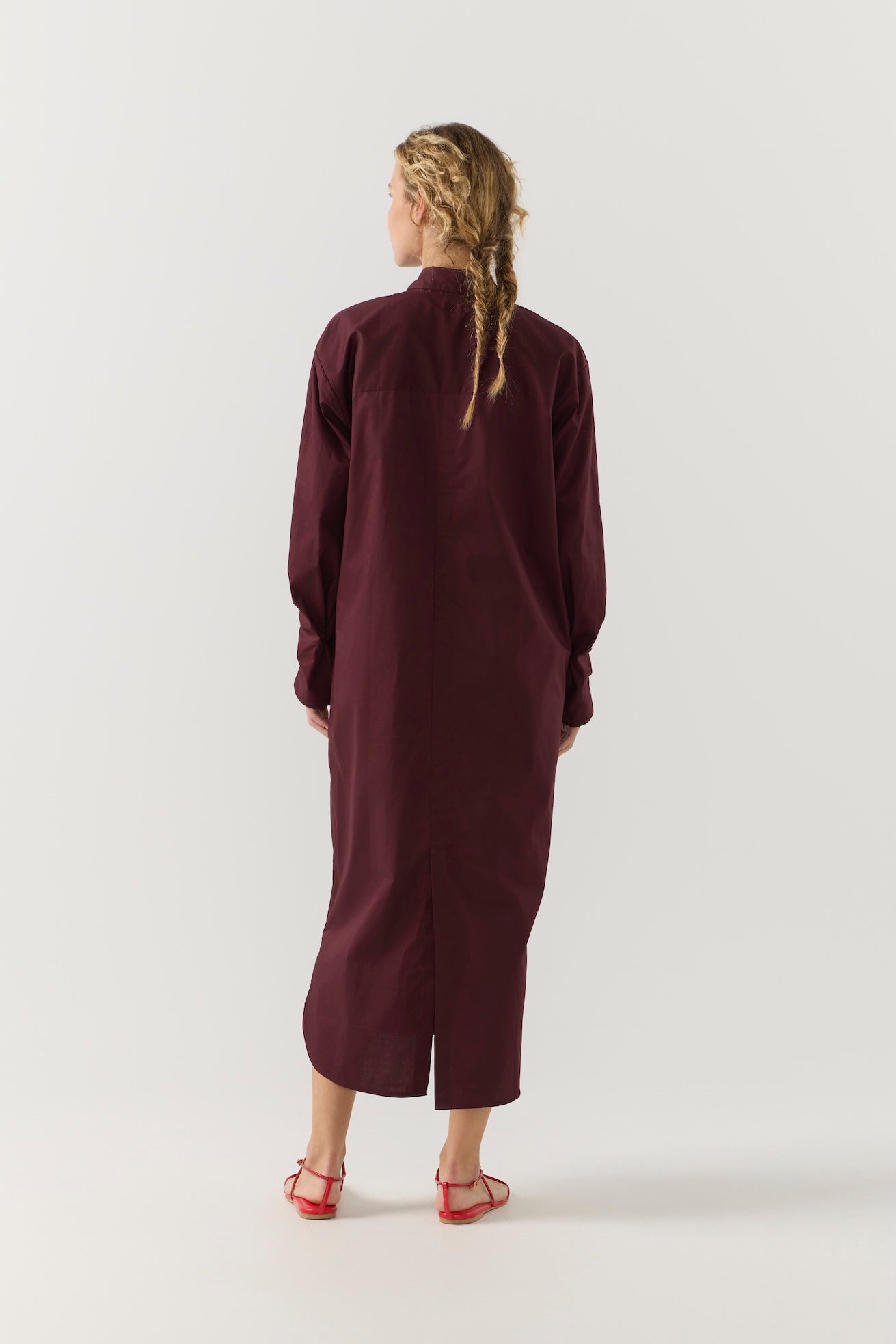 Dolly Dress | Burgundy poplin