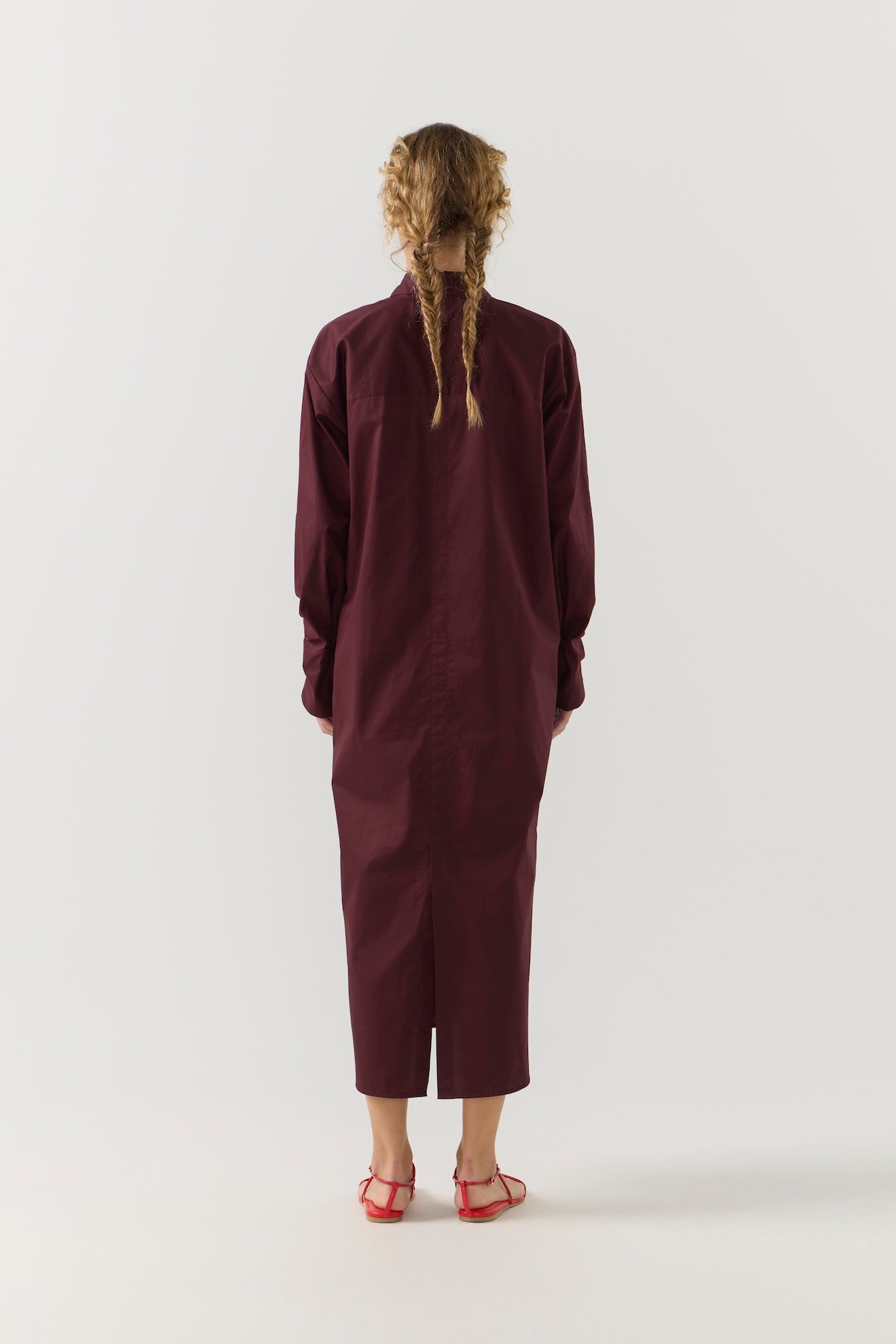Dolly Dress | Burgundy poplin