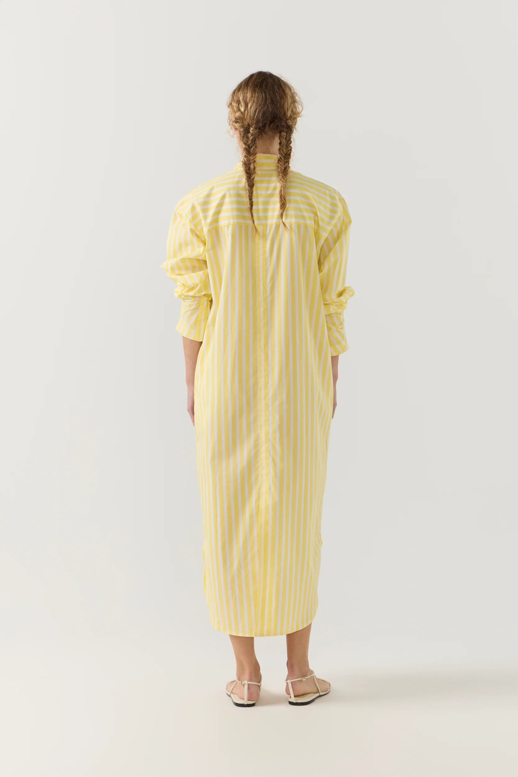 Dolly Dress | Lemon Stripe Poplin