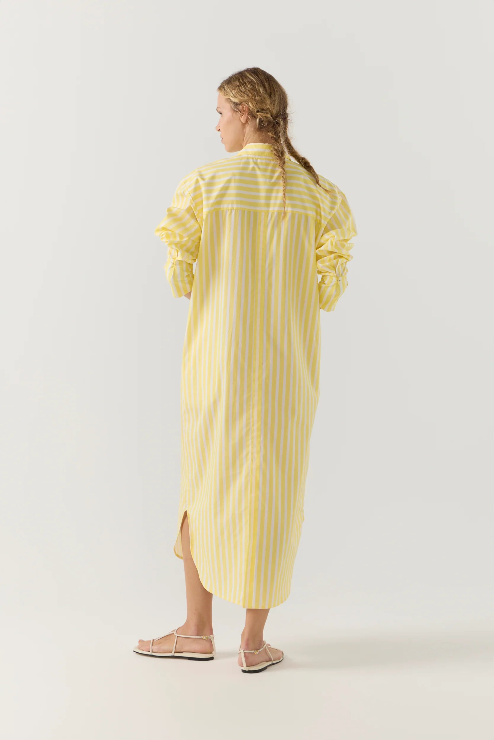 Dolly Dress | Lemon Stripe Poplin
