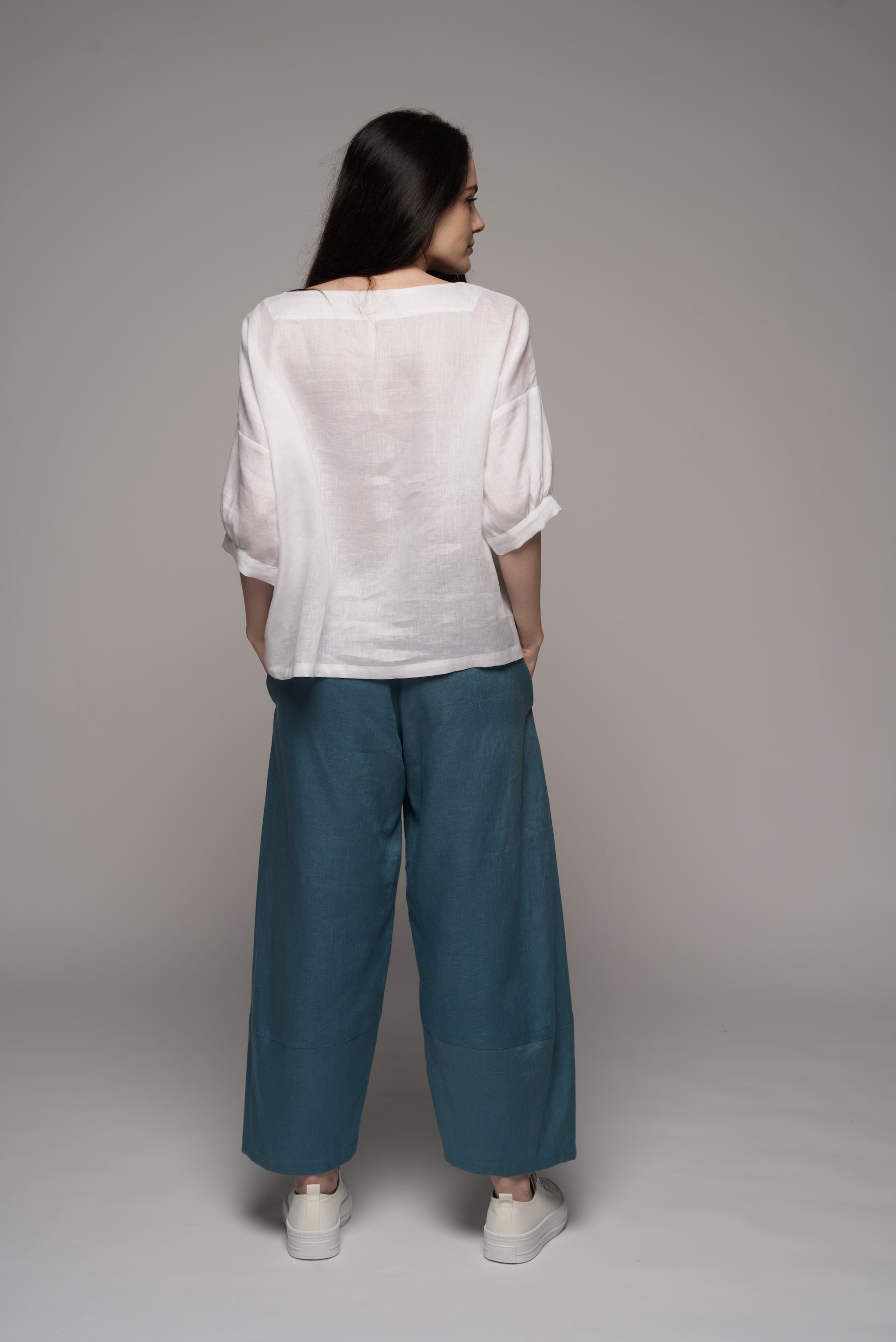 Jane top - white linen
