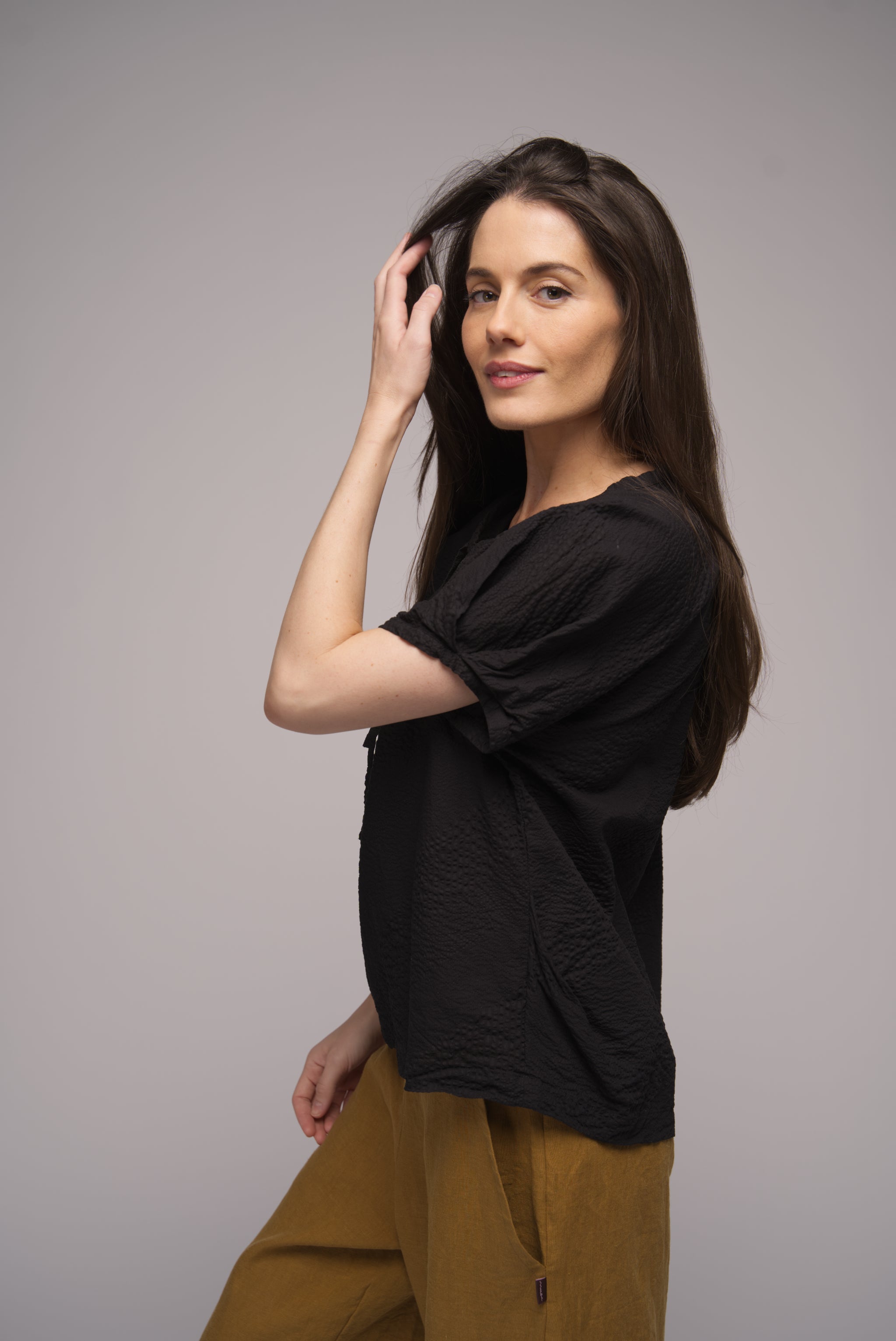Dahlia Cotton Top - Black